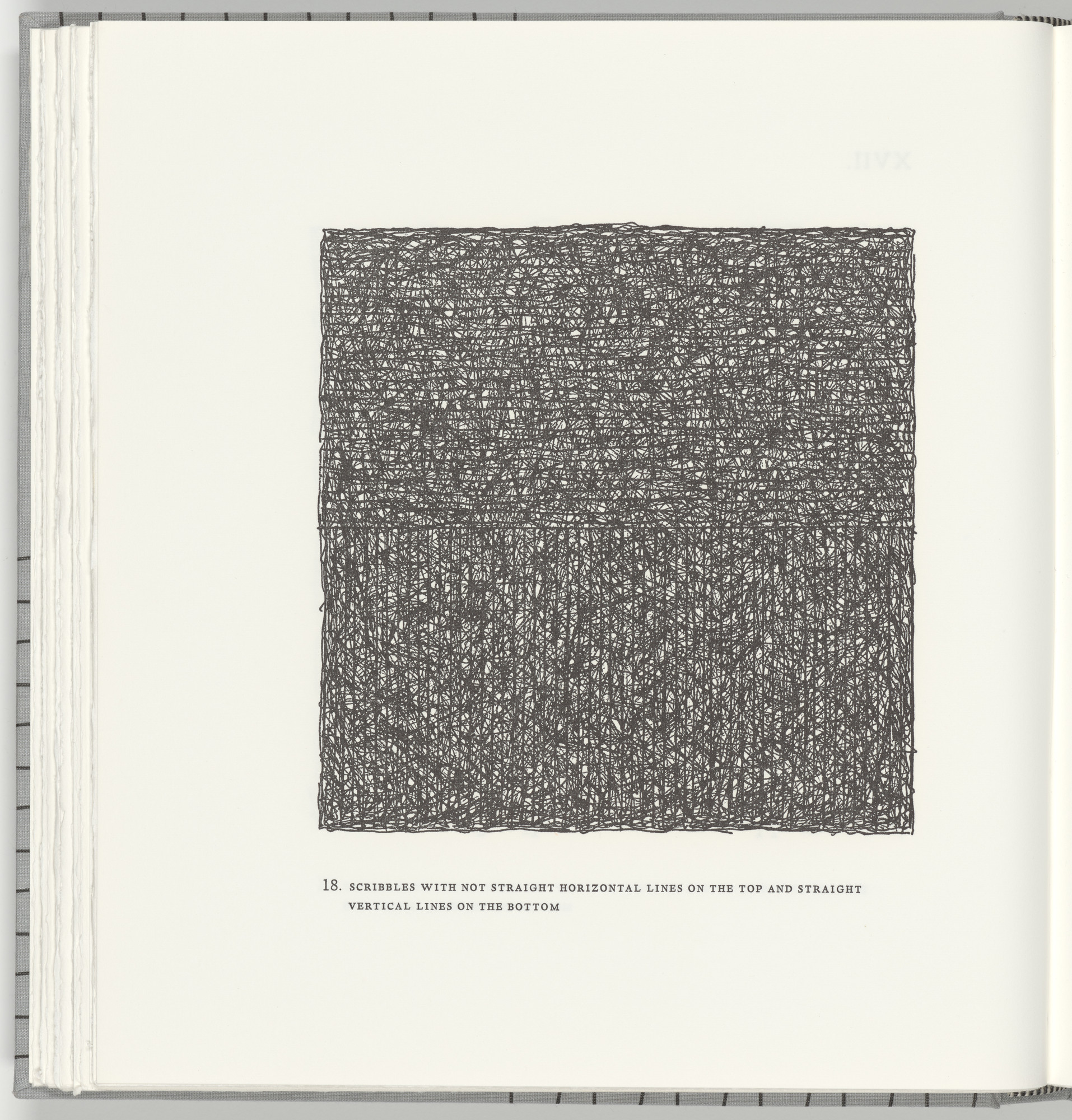 Sol LeWitt. Scribbles with Not Straight Horizontal Lines on the Top and Straight Vertical Lines on the Bottom (plate 18) from Squarings