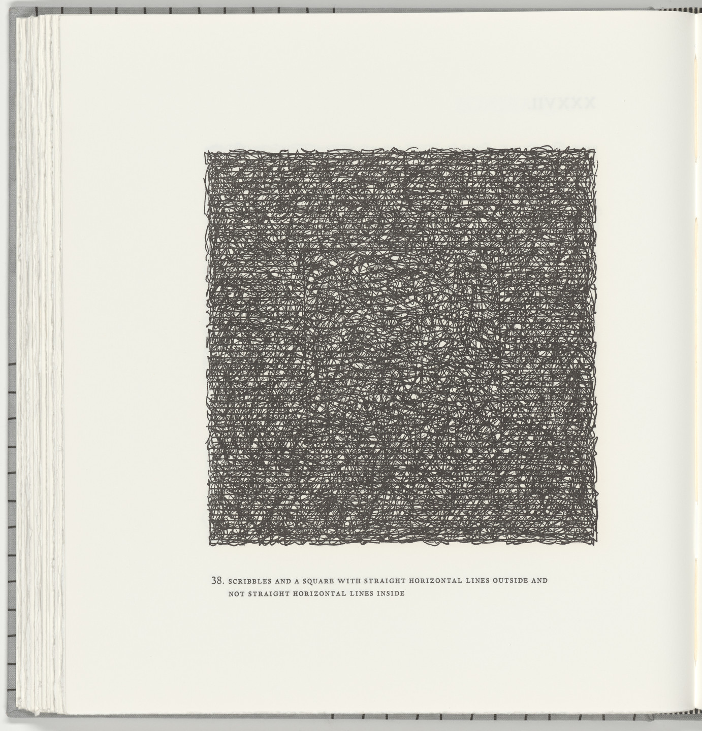 Sol LeWitt. Scribbles and a Square with Straight Horizontal Lines Outside and Not Straight Horizontal Lines Inside (plate 38) from Squarings. 2003