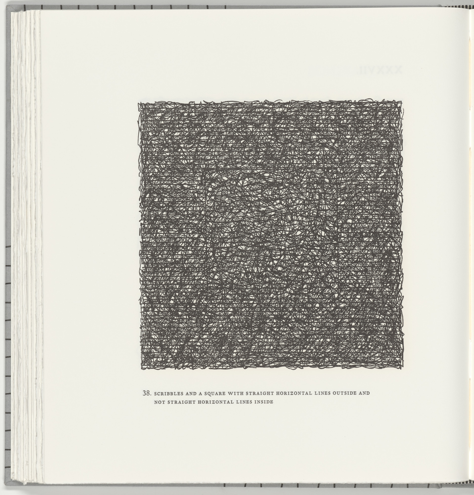 Sol LeWitt. Scribbles and a Square with Straight Horizontal Lines Outside and Not Straight Horizontal Lines Inside (plate 38) from Squarings