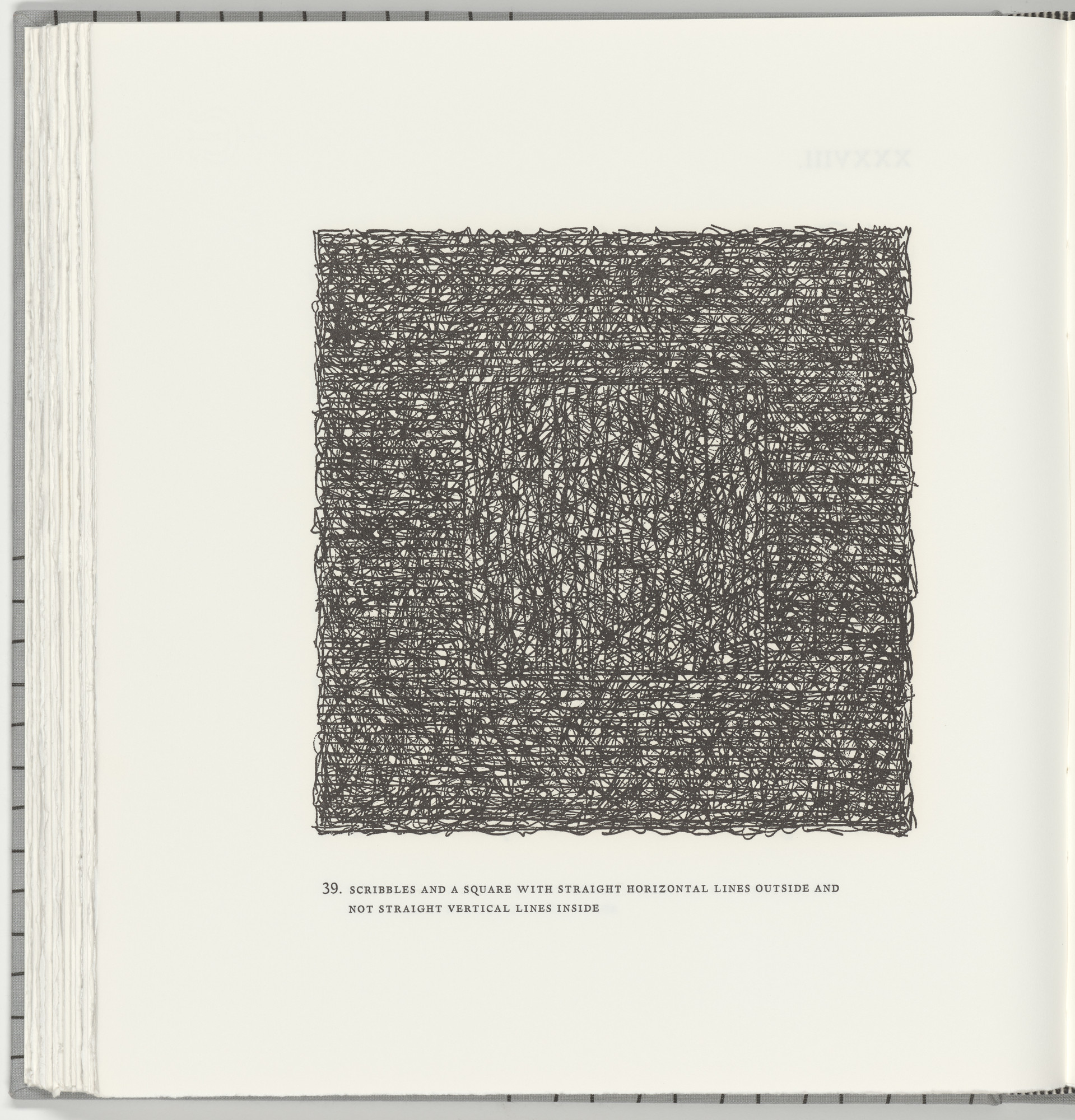 Sol LeWitt. Scribbles and a Square with Straight Horizontal Lines Outside and Not Straight Vertical Lines Inside (plate 39) from Squarings