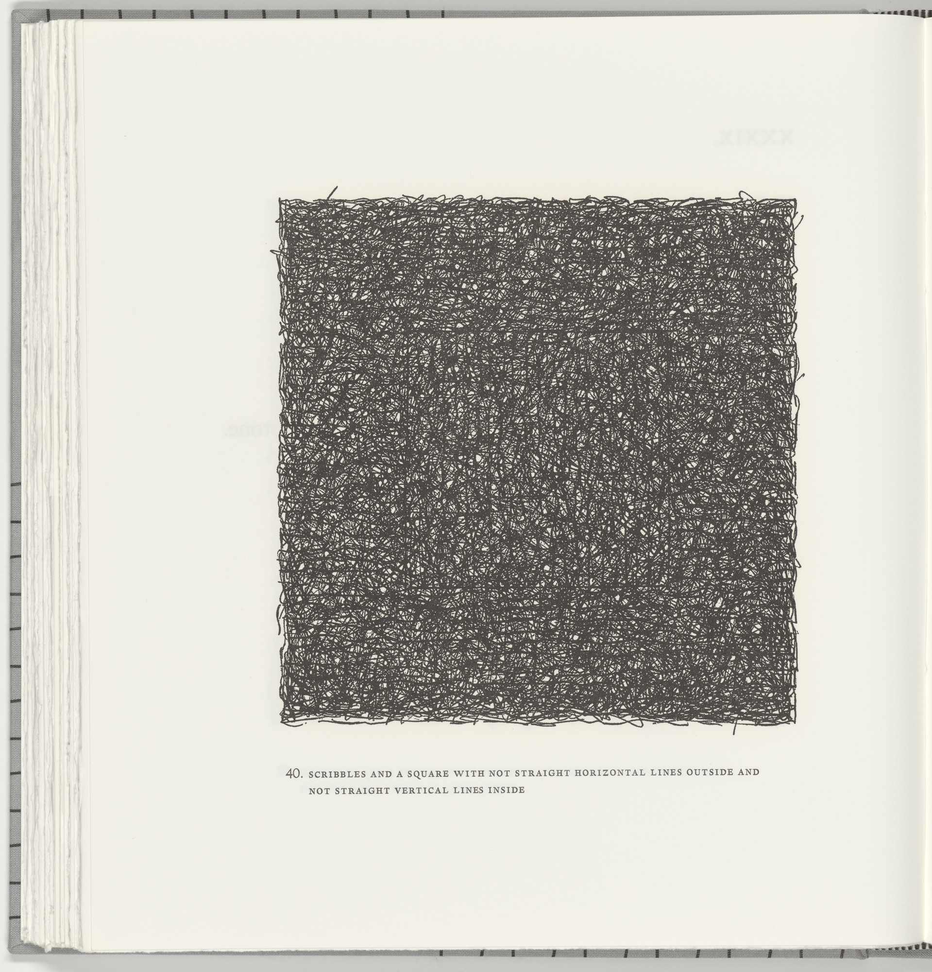 Sol LeWitt. Scribbles and a Square with Not Straight Horizontal Lines Outside and Not Straight Vertical Lines Inside (plate 40) from Squarings