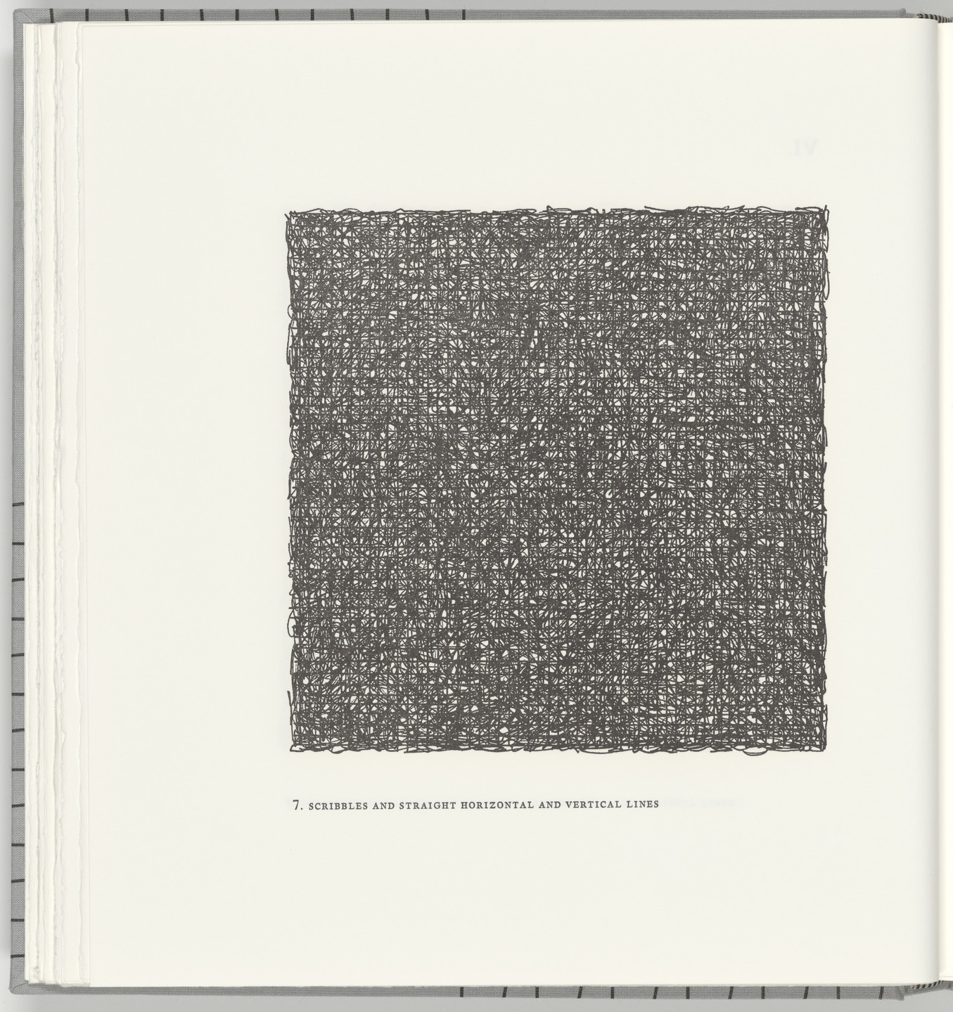 Sol LeWitt. Scribbles and Straight Horizontal and Vertical Lines (plate 7) from Squarings. 2003