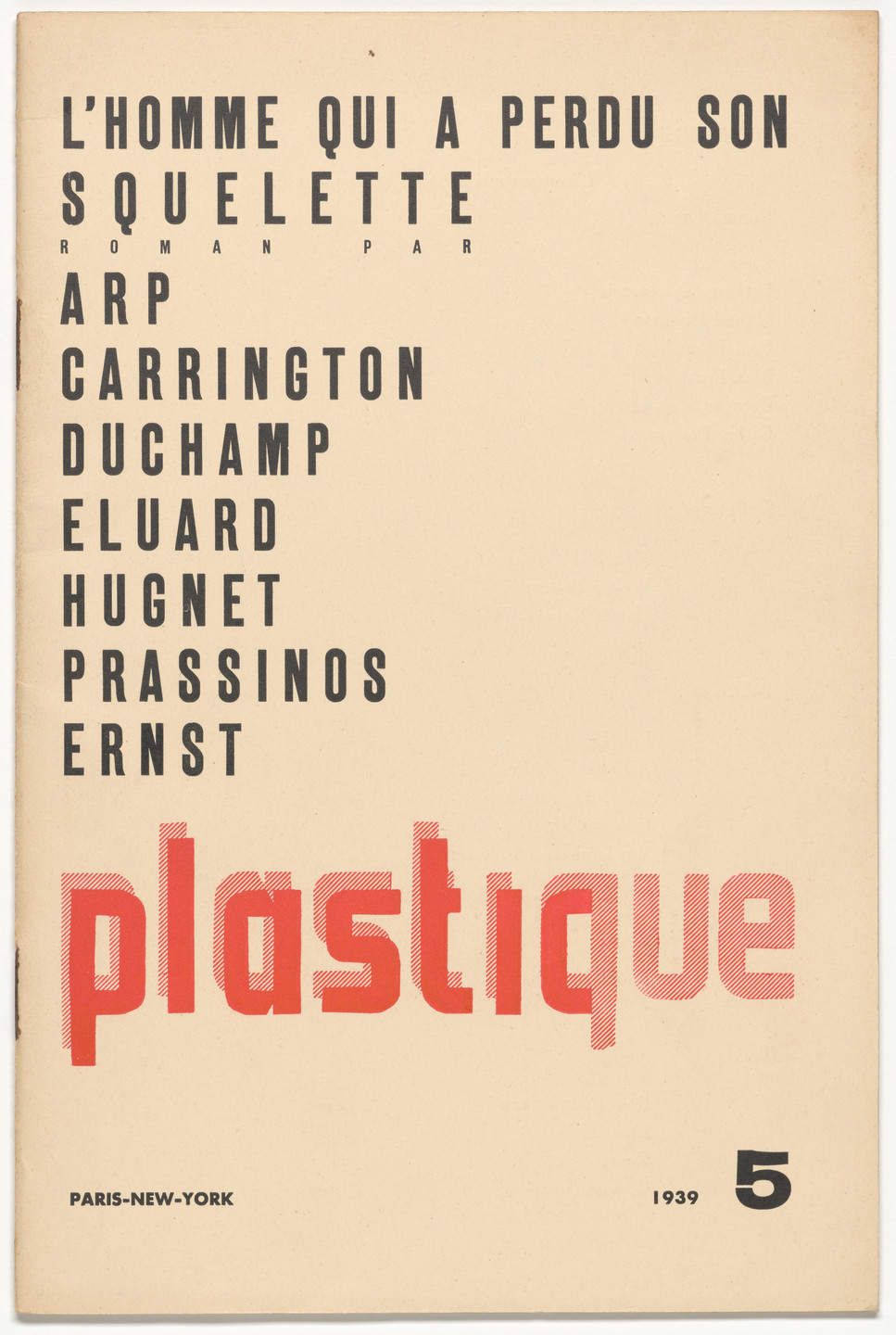 Various Artists, Sophie Taeuber-Arp, Jean (Hans) Arp, George L. K. Morris. Plastique, no. 5. 1939