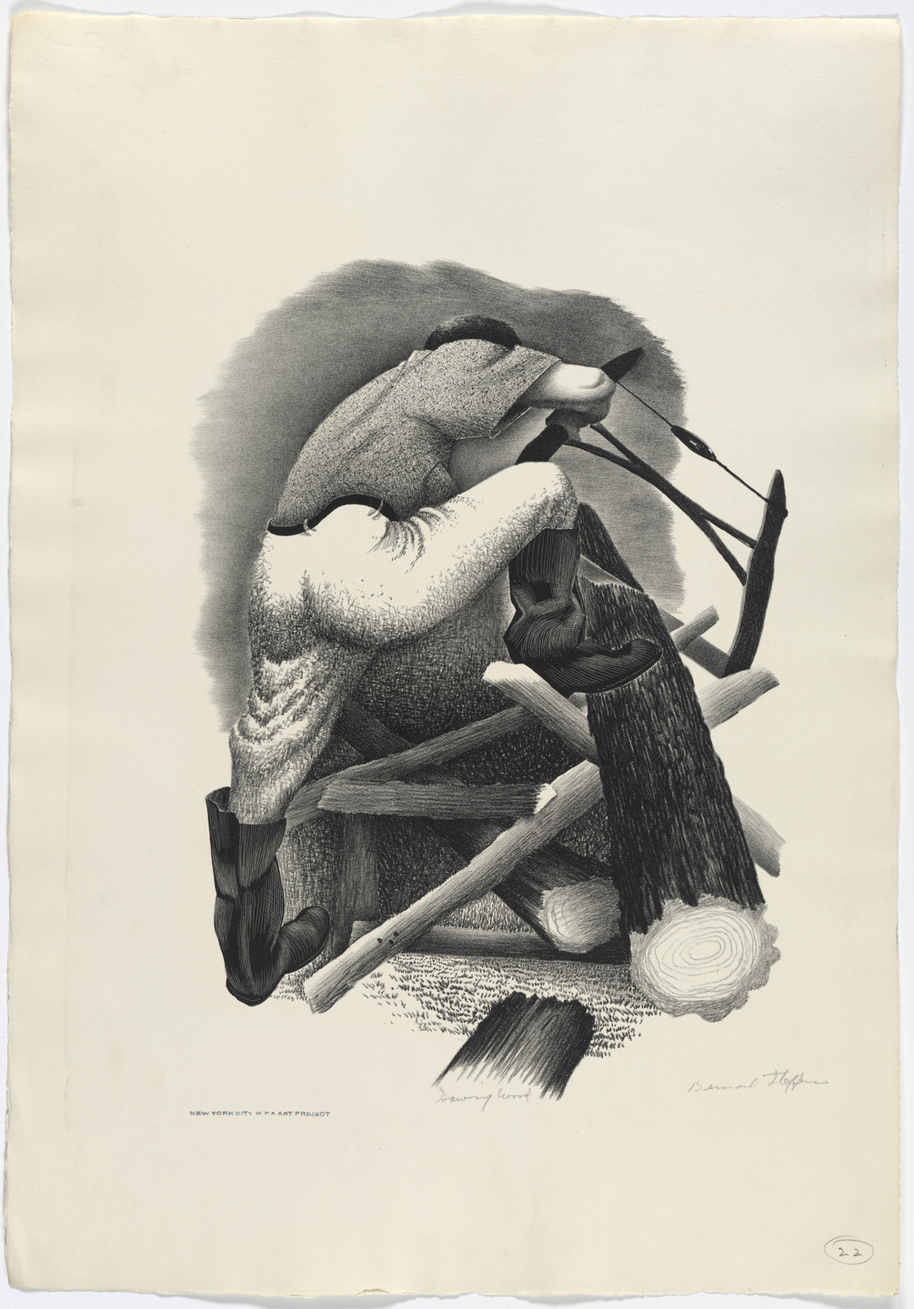 Bernard Steffen. Sawing Wood. c. 1935–43