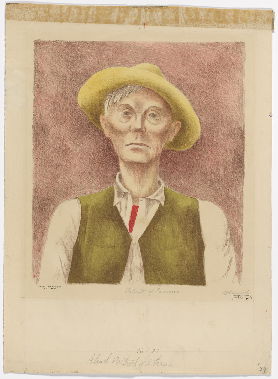 Arnold Blanch. Portrait of Farmer. c. 1935–43