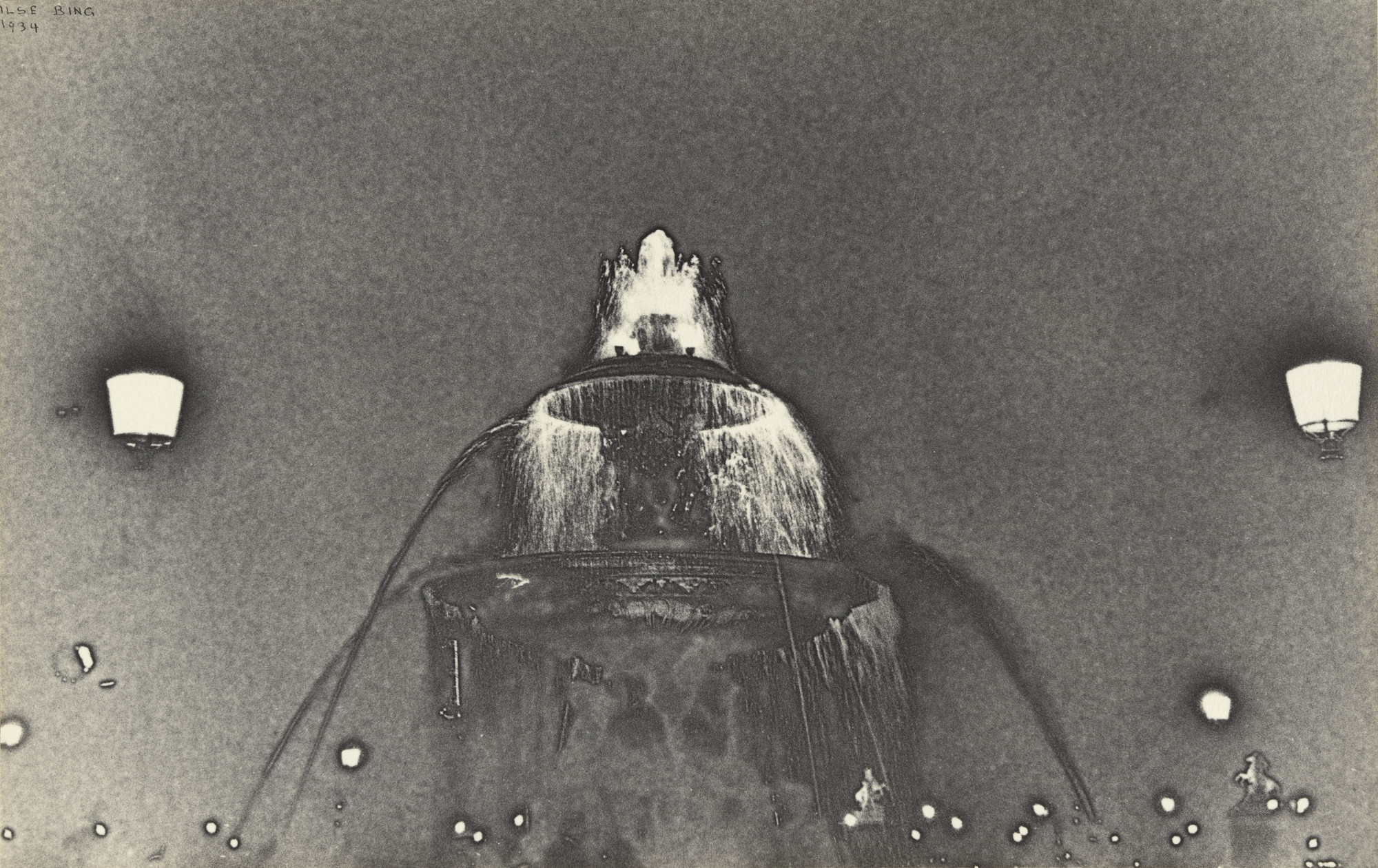 Ilse Bing. Fountain Place de la Concorde and Chevaux de Marly. 1934