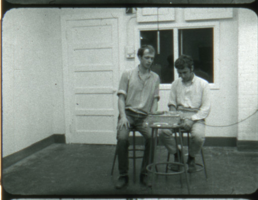Morgan Fisher. The Director and His Actor Look at Footage Showing Preparations for an Unmade Film