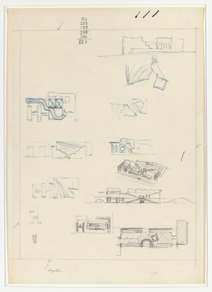 Neue Staatsgalerie, Stuttgart, Germany (Preliminary study sketches)