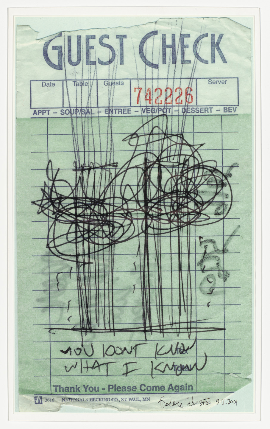 Frederic Schwartz. untitled (You don&#39;t know what I know). 2001