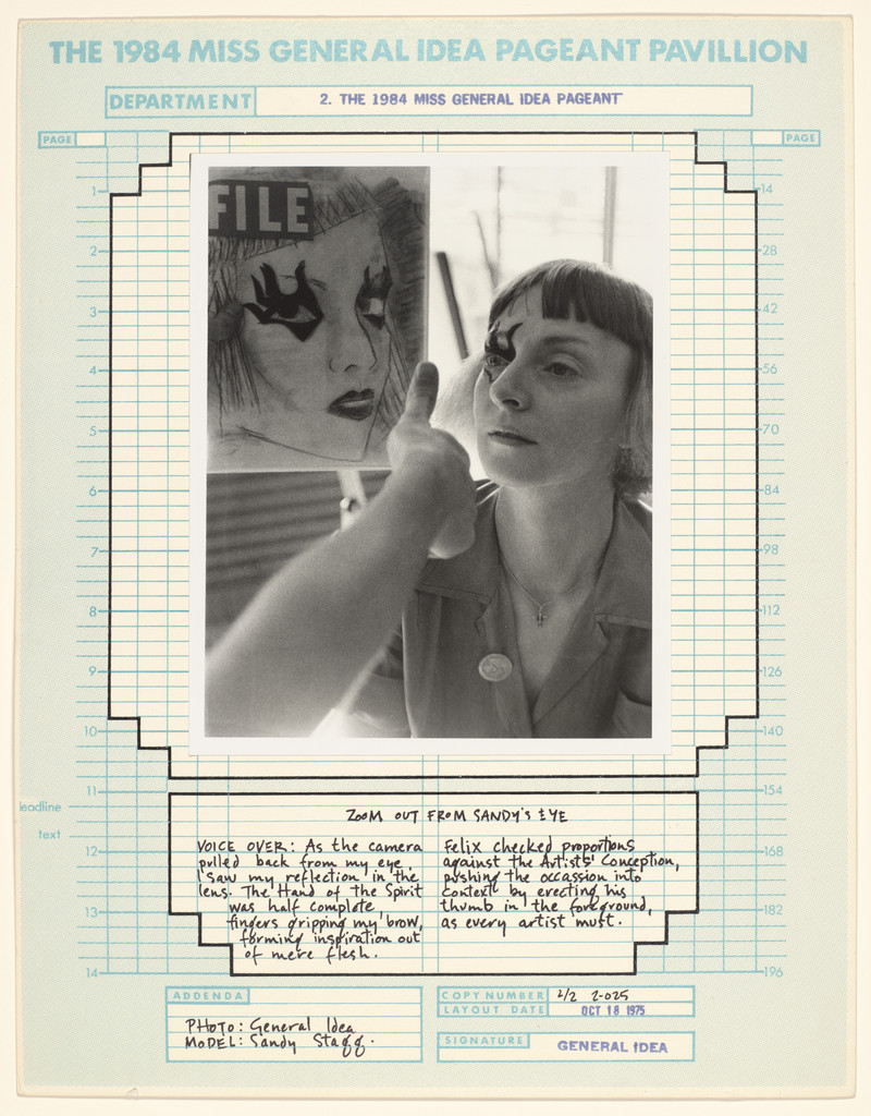 2. The 1984 Miss General Idea Pageant: Zoom Out from Sandy's Eye, General Idea, 1975