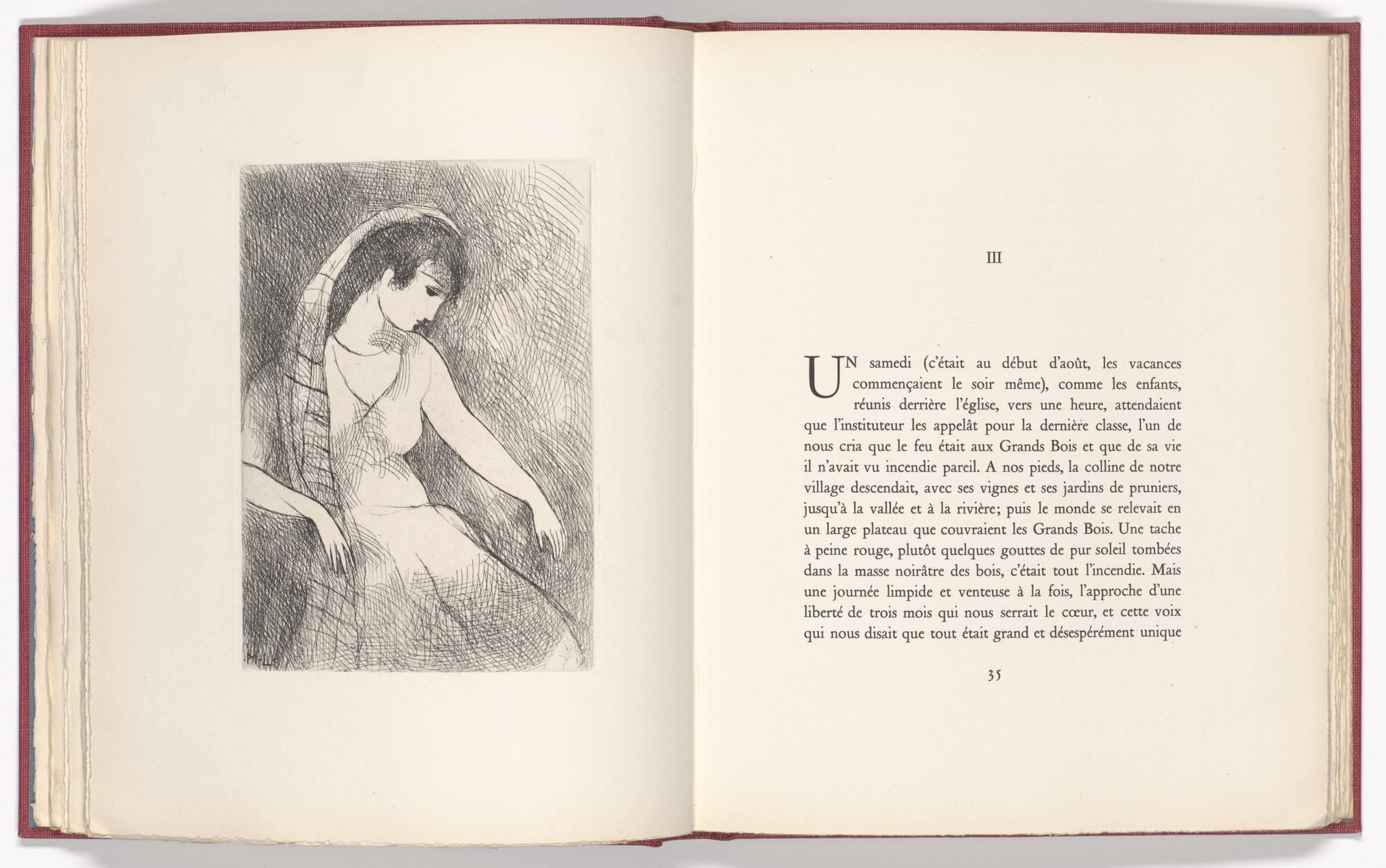 Marie Laurencin. Jeune abandonée (Deserted Young Woman) (plate, page 34) from Antarès. 1944