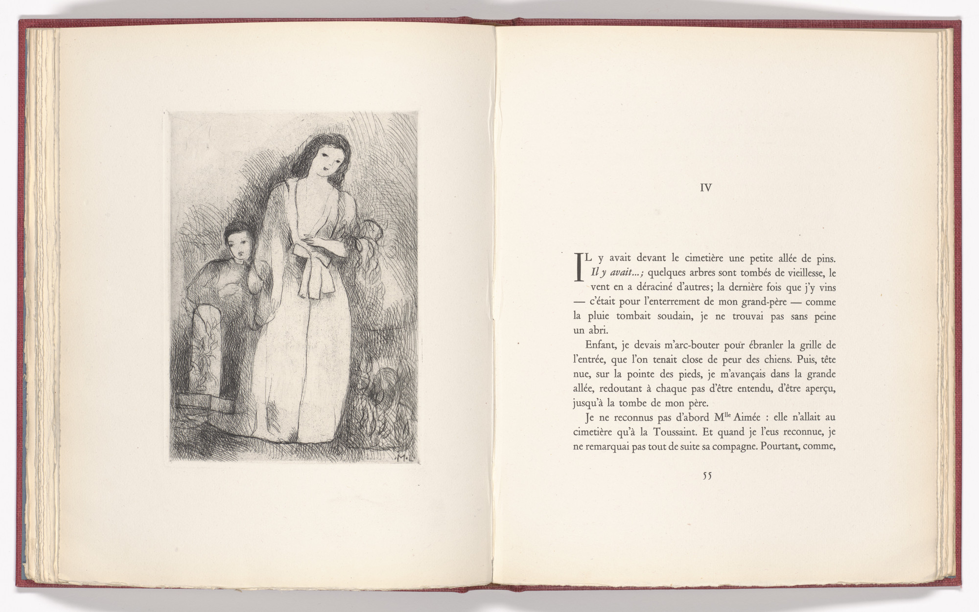 Marie Laurencin. Jeune femme et son fils (Young Woman and Her Son) (plate, page 54) from Antarès. 1944