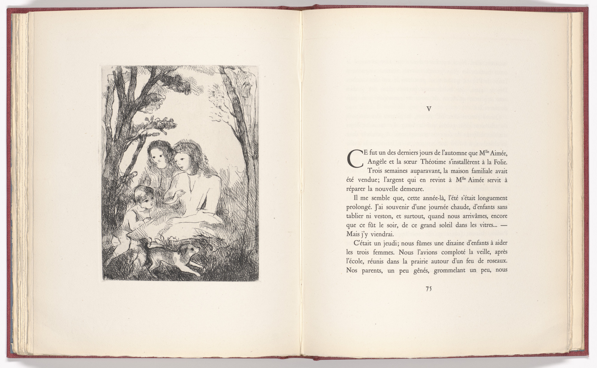 Marie Laurencin. Pastorale (Pastoral) (plate, page 74) from Antarès. 1944