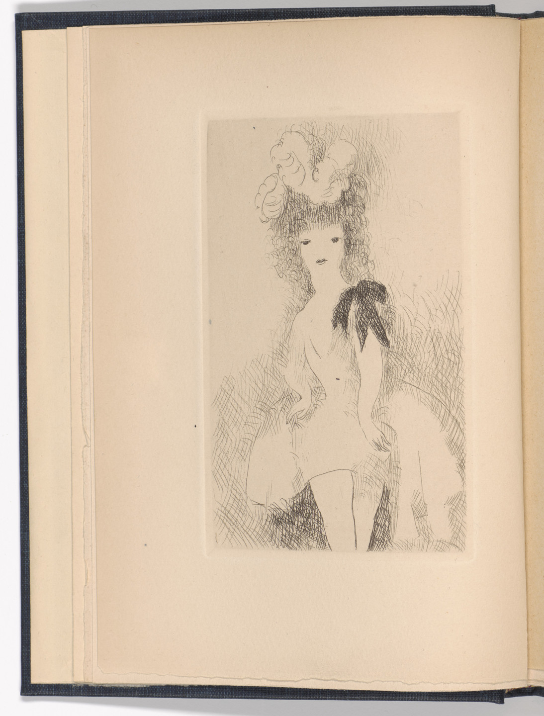 Marie Laurencin. Jeune fille au nœud noir (Girl with the Black Bow) (frontispiece) from Dix filles dans un pré (Ten Girls in a Meadow). 1926