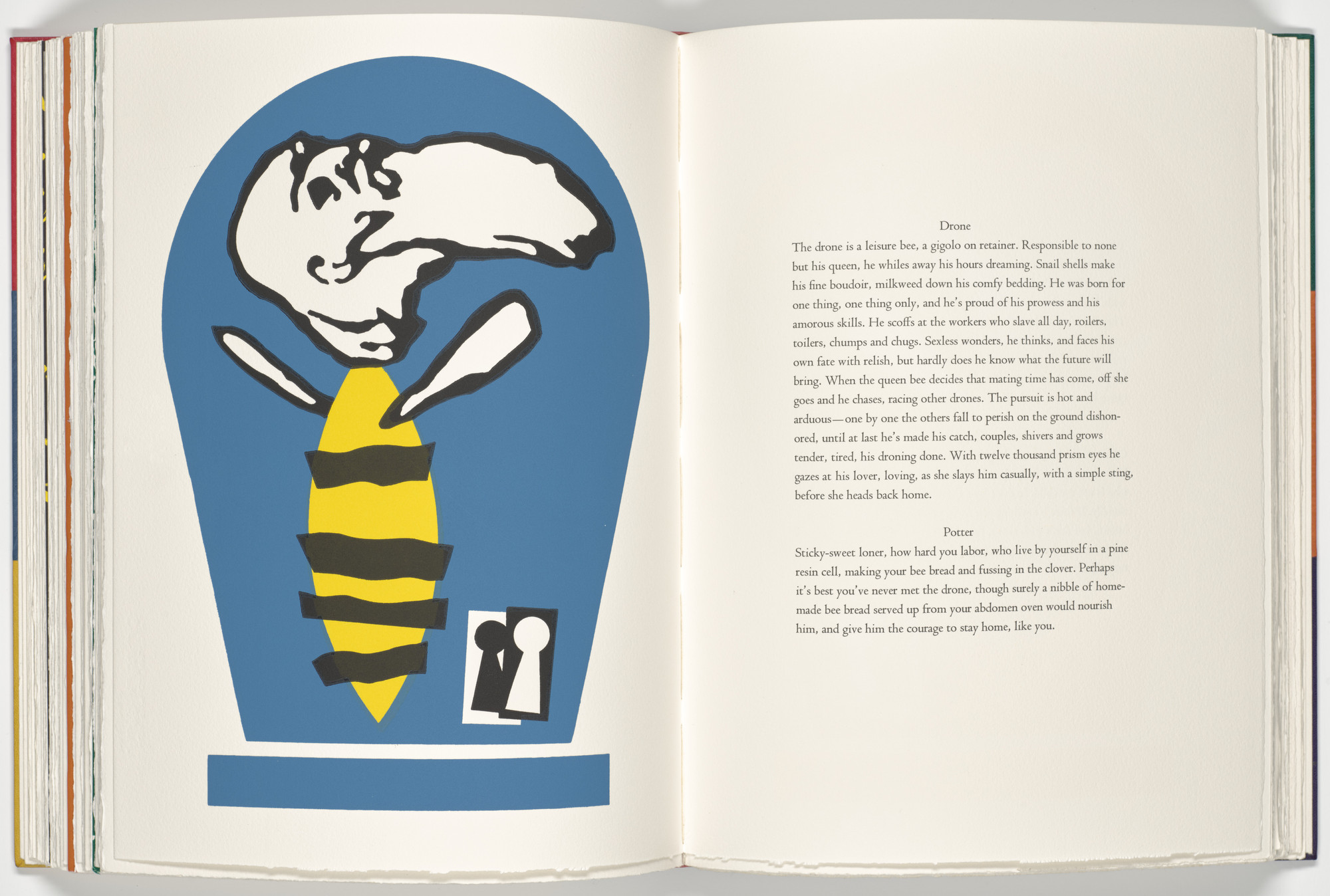Trevor Winkfield. Bee (plate, folio 53 verso) from A Bestiary. 1990
