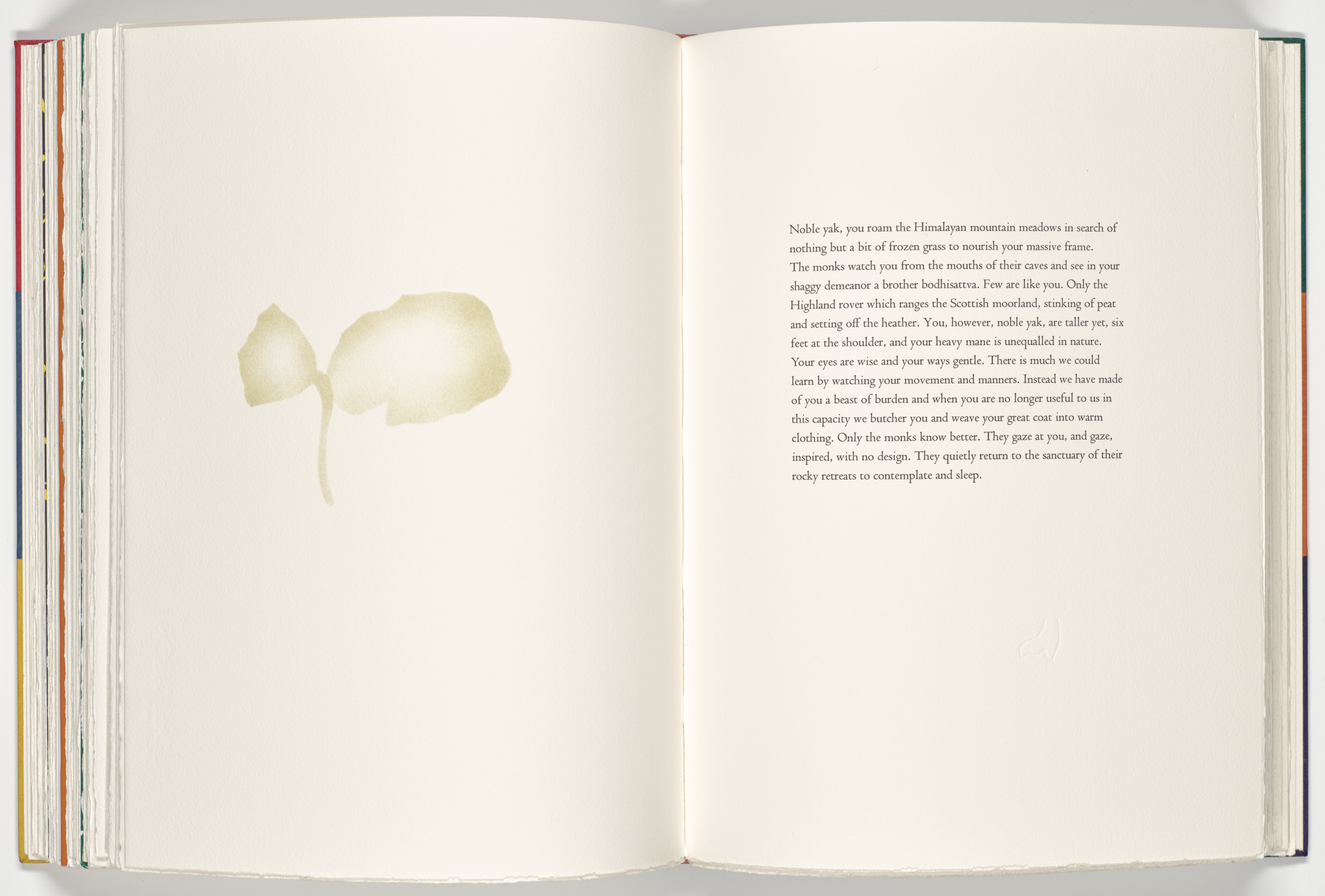 Michelle Stuart. Yak (plate, folio 59 verso) from A Bestiary. 1990