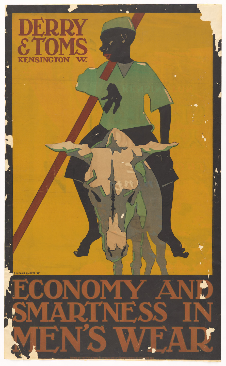 E. McKnight Kauffer. Derry and Toms - Economy and Smartness in Men&#39;s Wear. 1917
