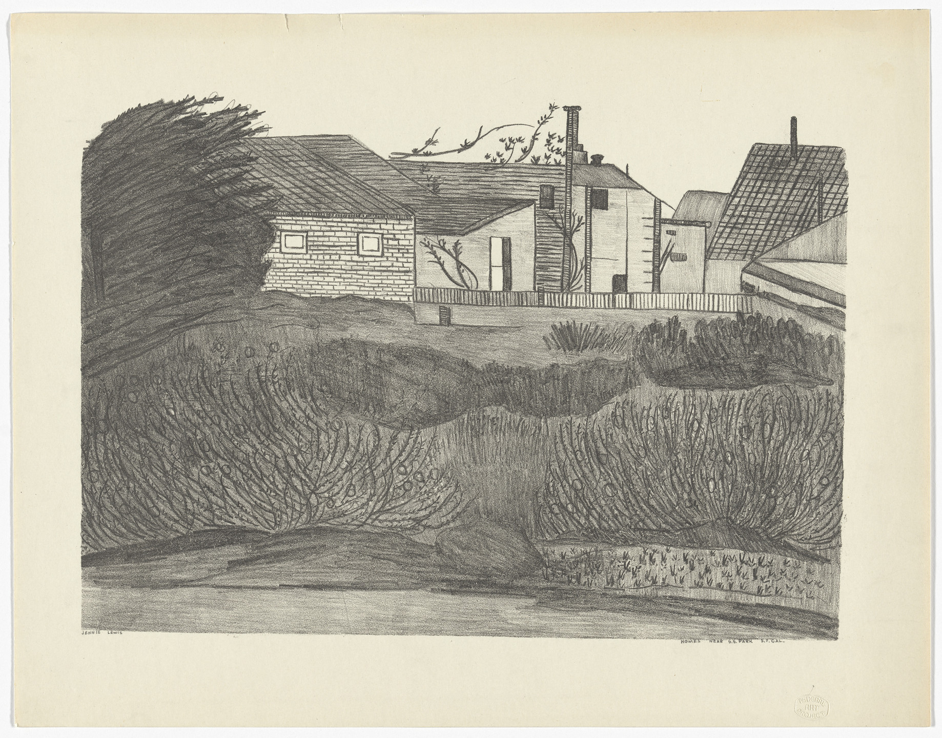 Jennie Lewis. Houses Near G.G. Park; San Francisco California. 1939