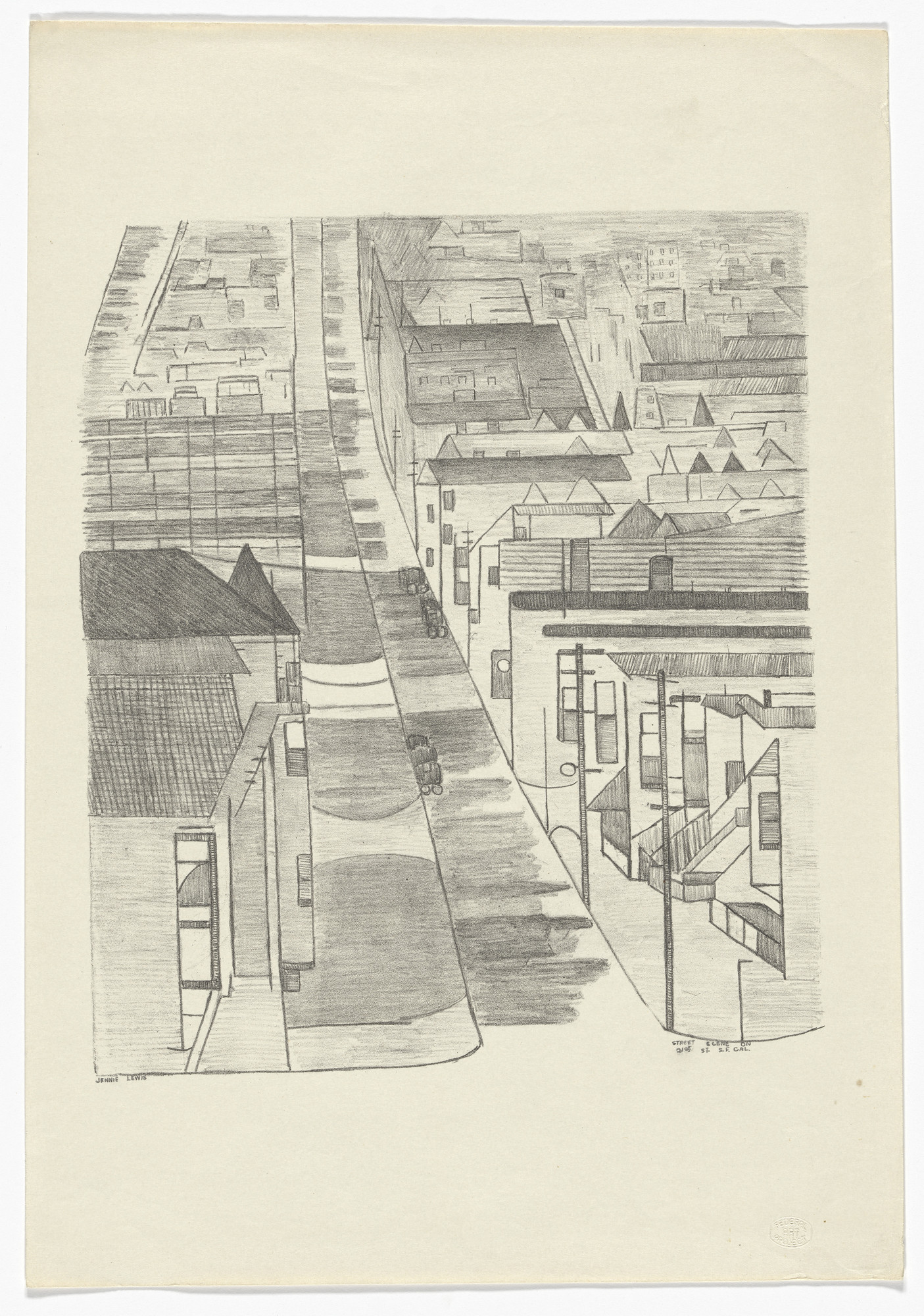Jennie Lewis. Street Scene on 21st St.; San Francisco California