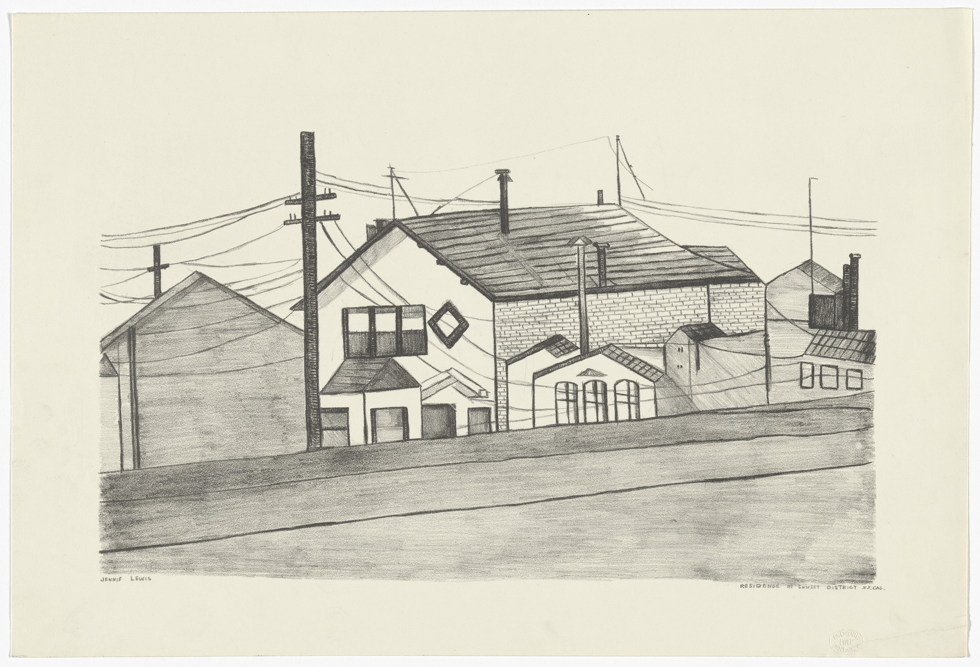 Jennie Lewis. Residence in Sunset District; San Francisco California