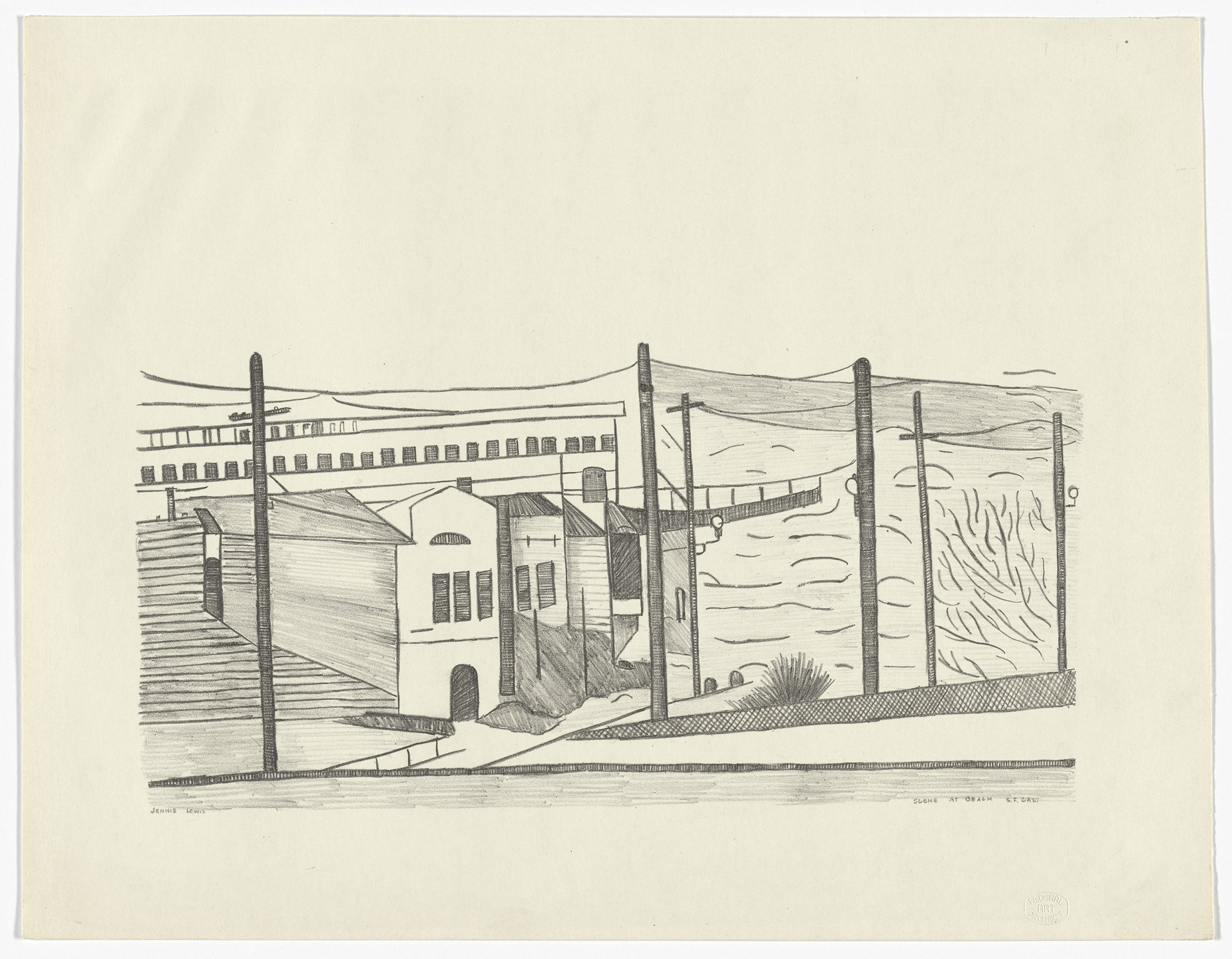 Jennie Lewis. Scene at Beach; San Francisco California. 1939