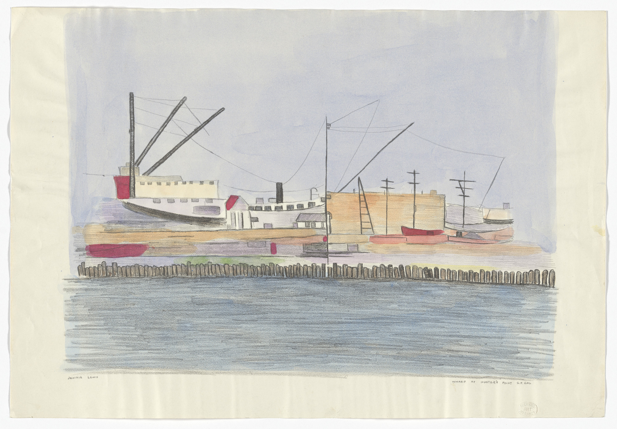 Jennie Lewis. Wharf at Hunter's Point; San Francisco California