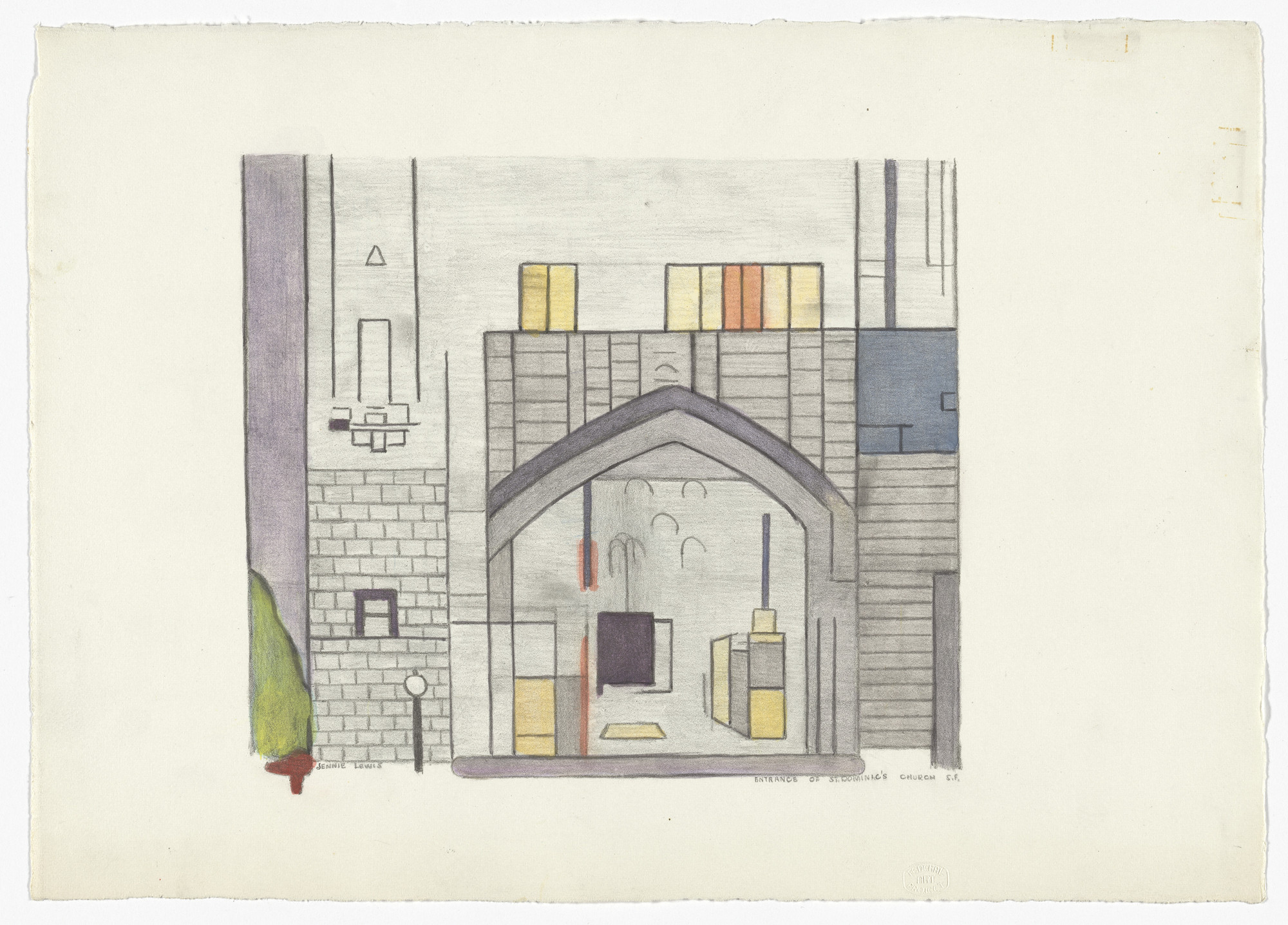 Jennie Lewis. Entrance of St. Dominic&#39;s Church San Francisco. 1939