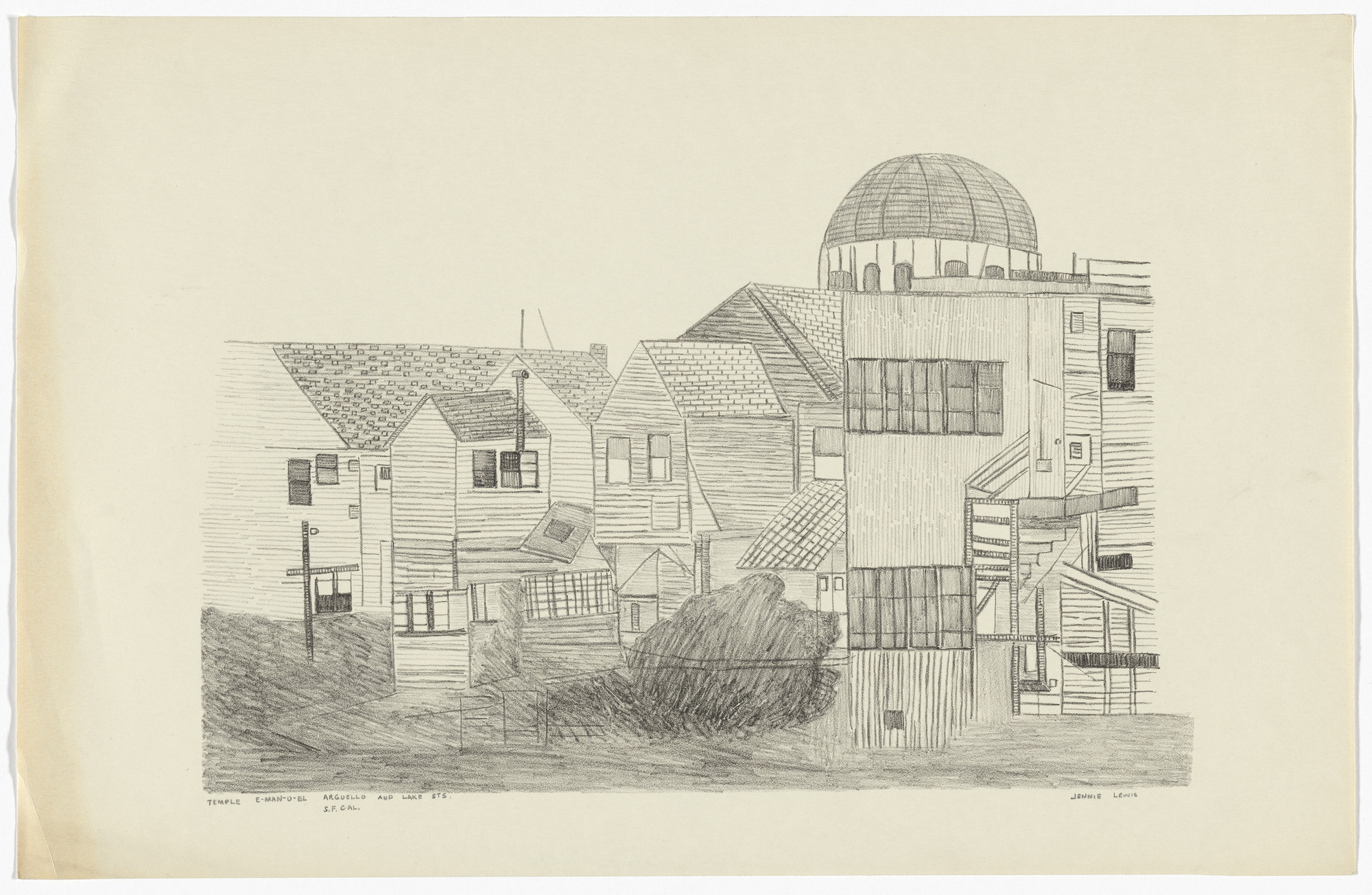 Jennie Lewis. Temple - E-man-u-el; Arguello and Lake Sts.; San Francisco California. c. 1935–43