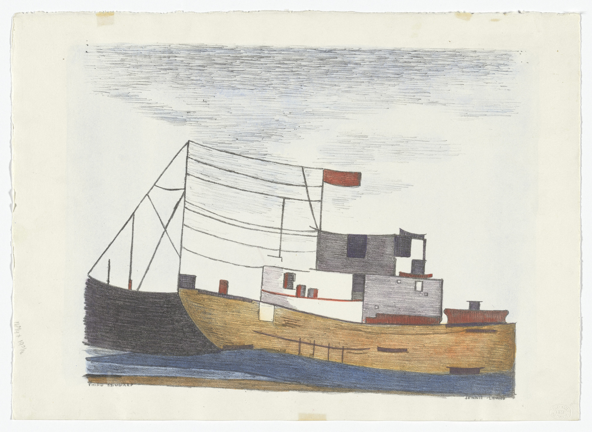 Jennie Lewis. Third St. Wharf. 1938