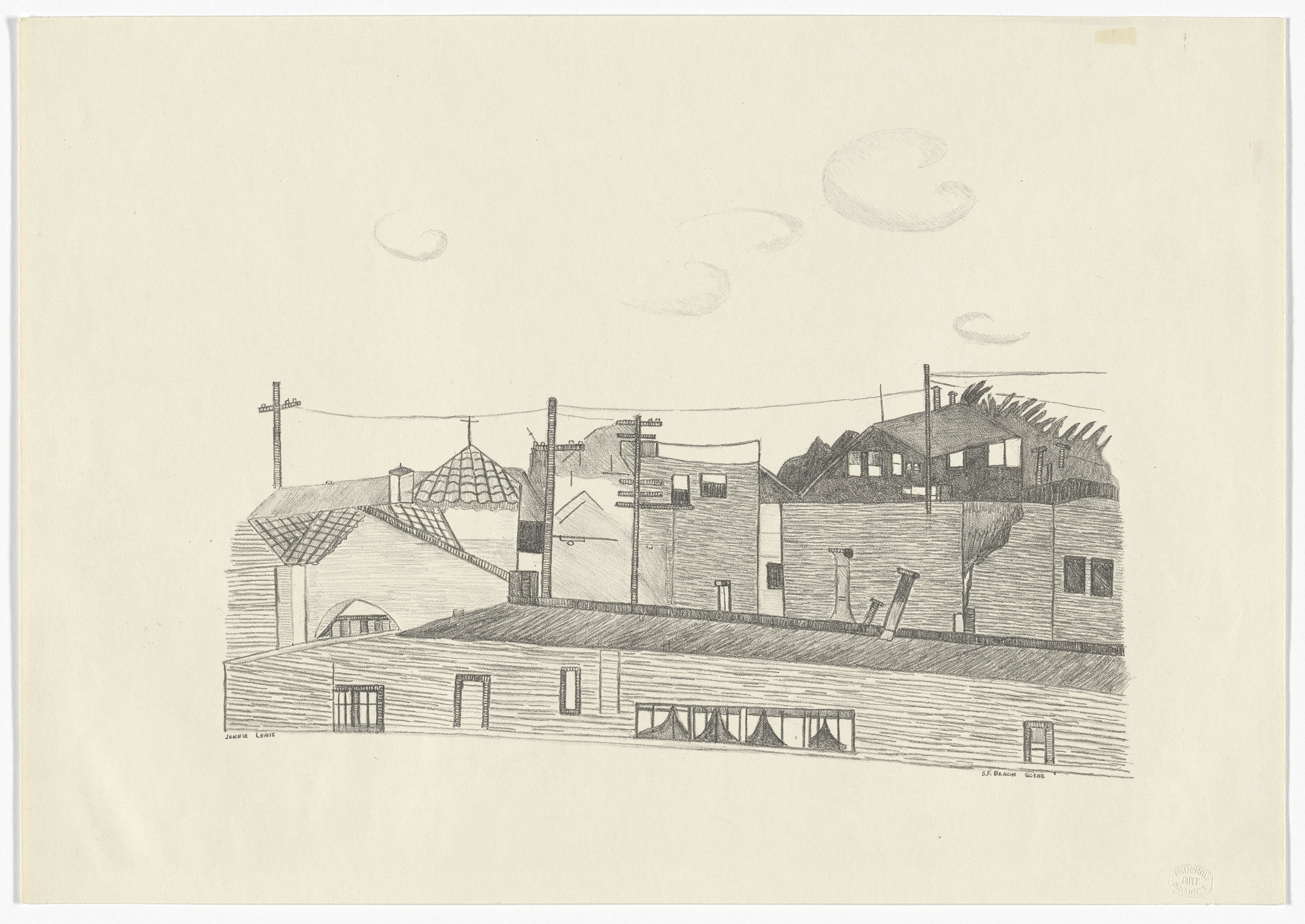 Jennie Lewis. San Francisco Beach Scene. 1939