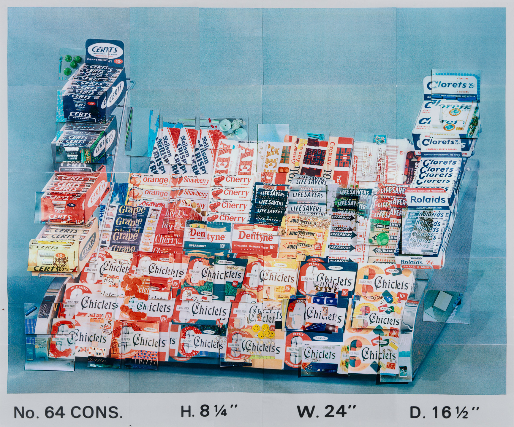 Sara Cwynar. Display Stand, No. 64 CONS H. 8 1/4 W. 24 D. 16 1/2. 2014