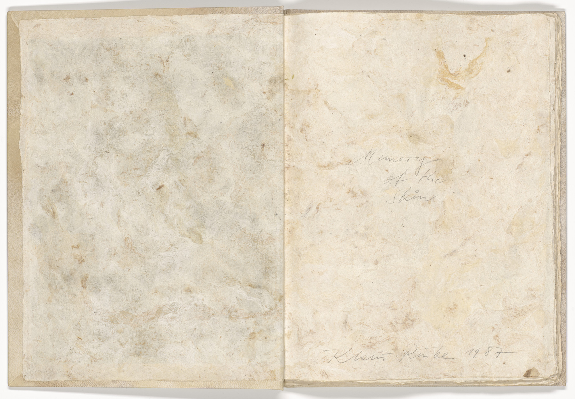 Klaus Rinke. Memory of the Skin. 1987