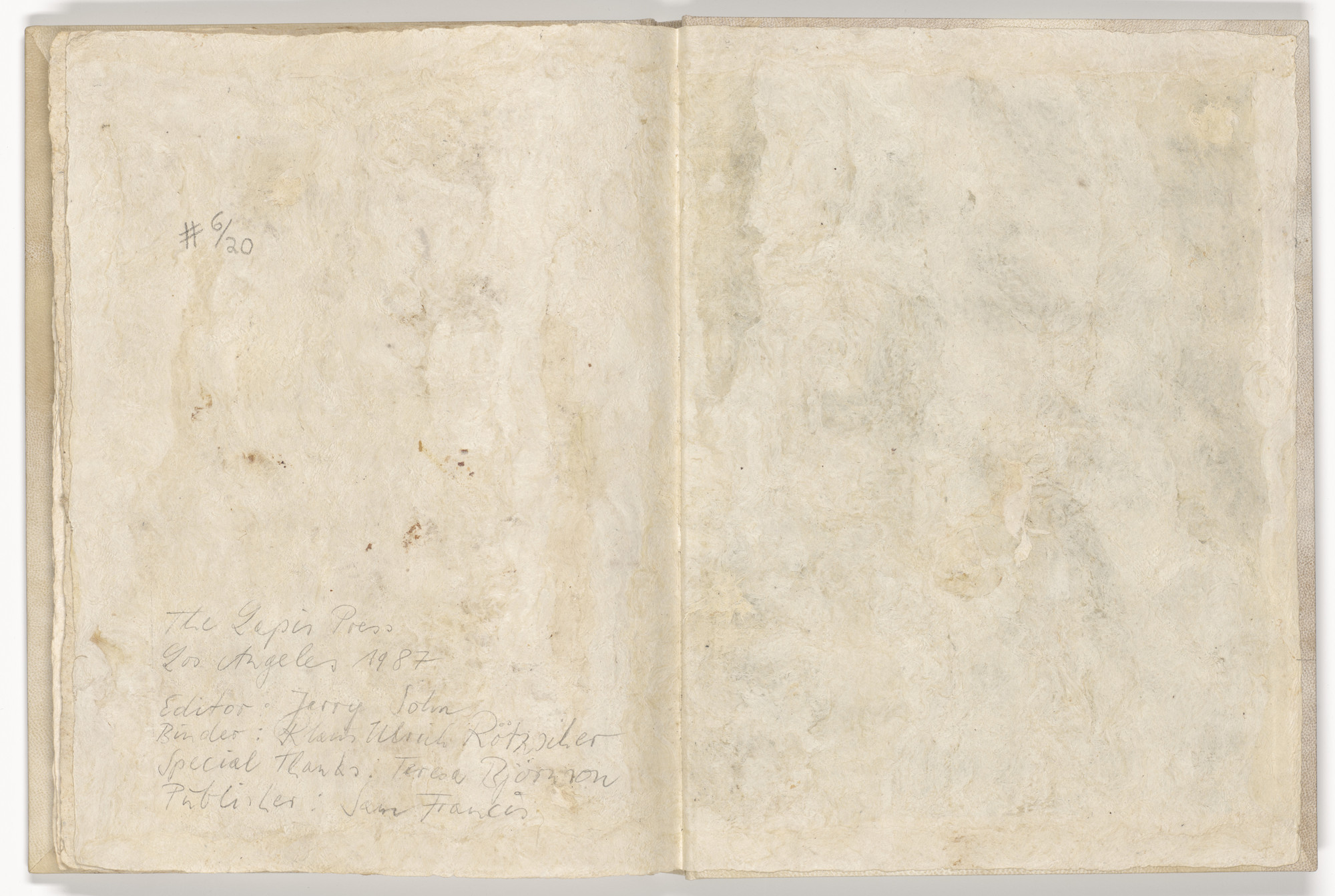 Klaus Rinke. Memory of the Skin. 1987