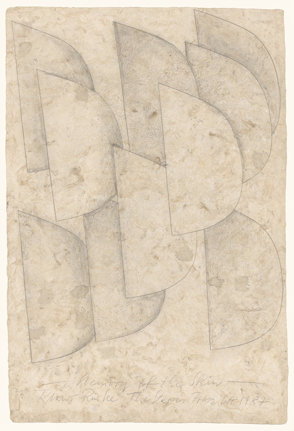 Klaus Rinke. Broadside announcement from Memory of the Skin. 1987