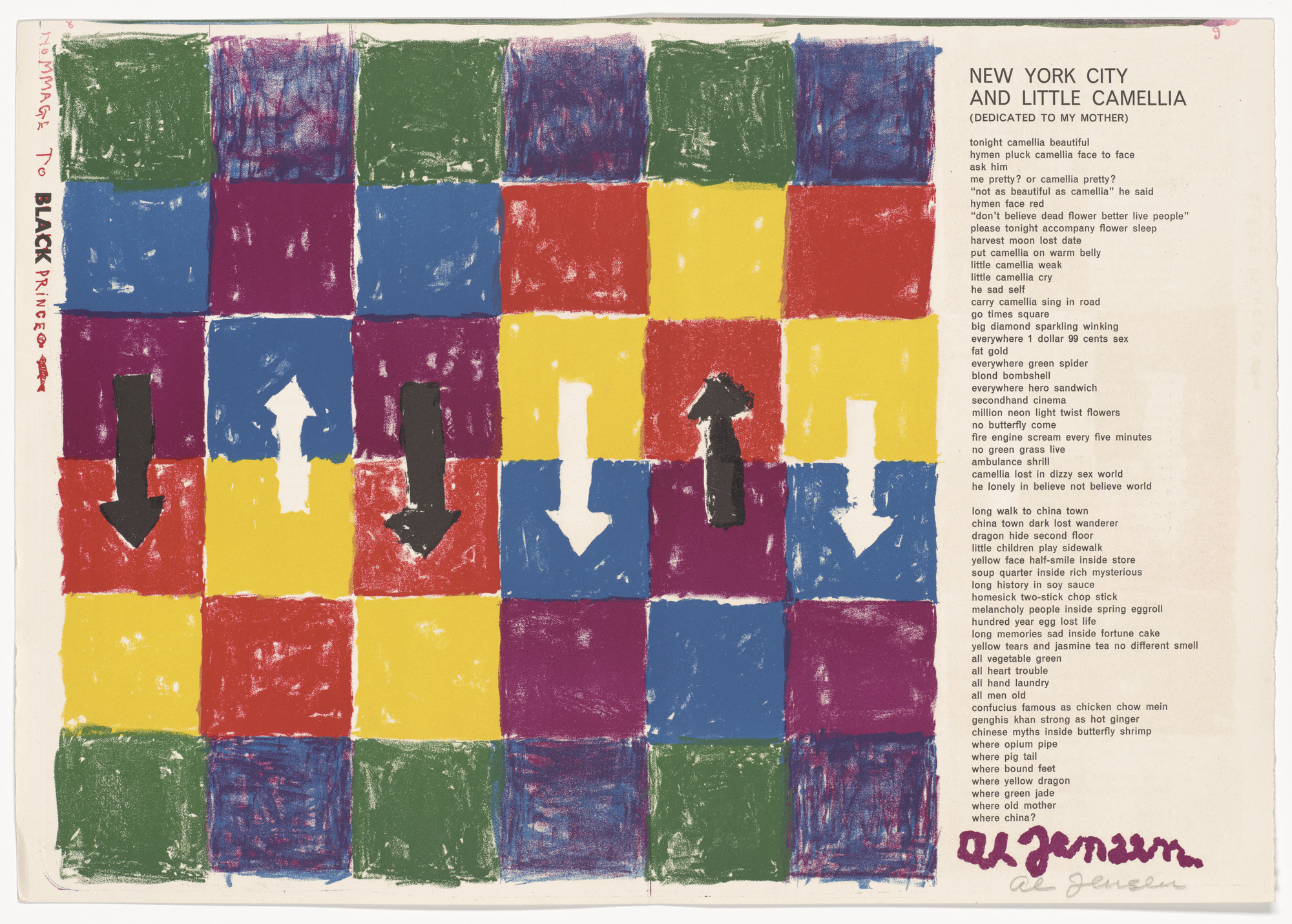 Alfred Jensen. Hommage to Black Prince (double page plate, pages 8 and 9) from 1¢ Life. 1964