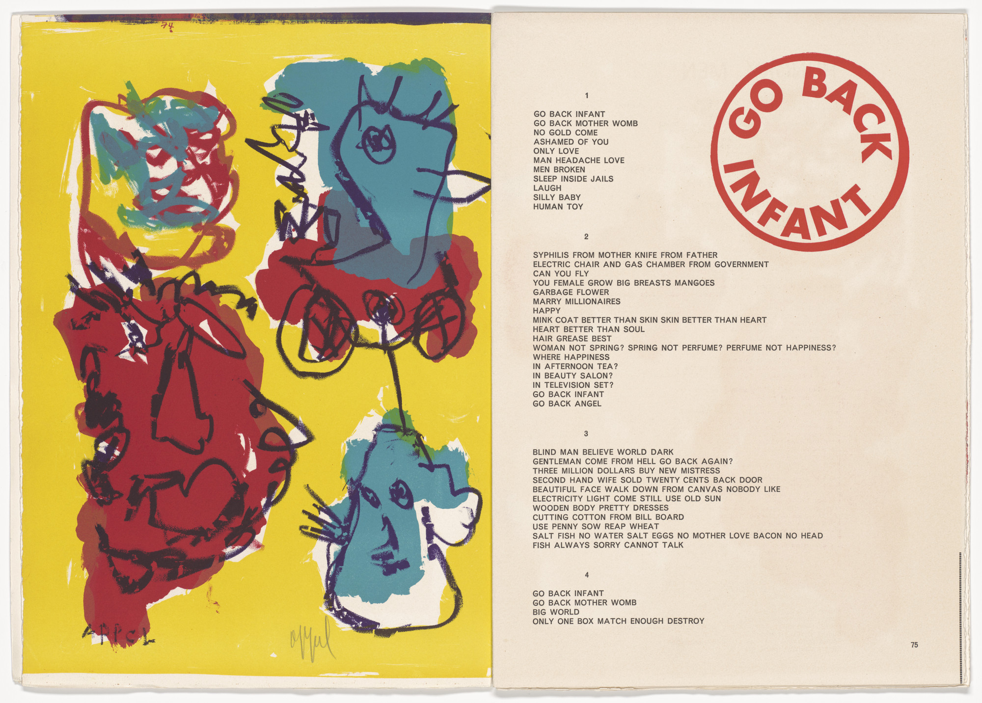 Karel Appel. Plate (page 74) from 1¢ Life