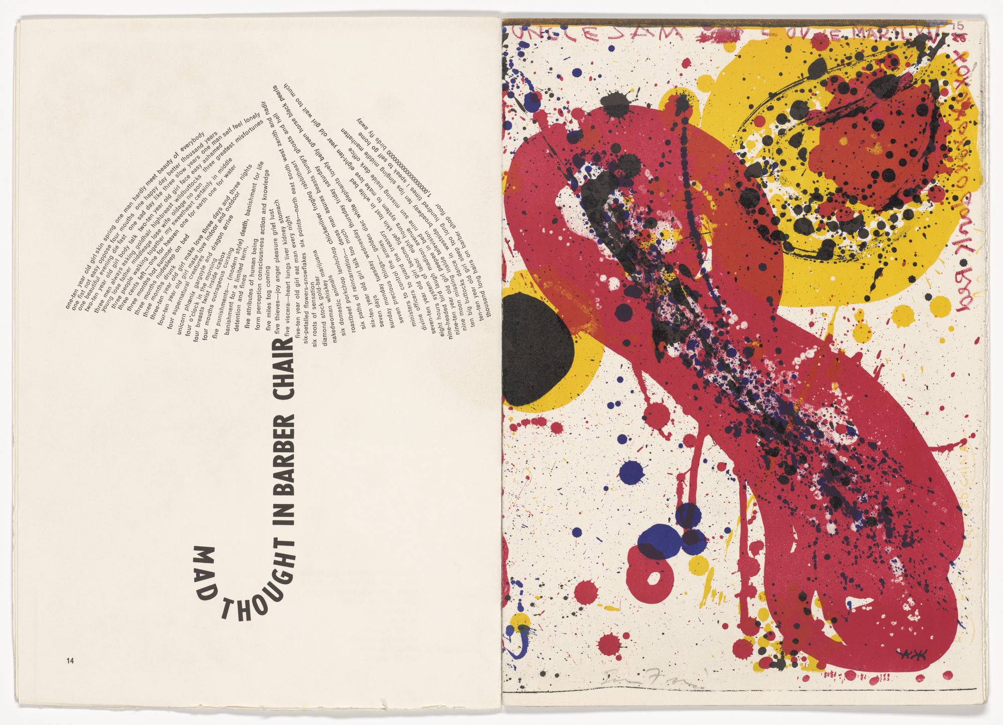 Sam Francis. Uncle Sam Loves Marilyn (plate, page 15) from 1¢ Life