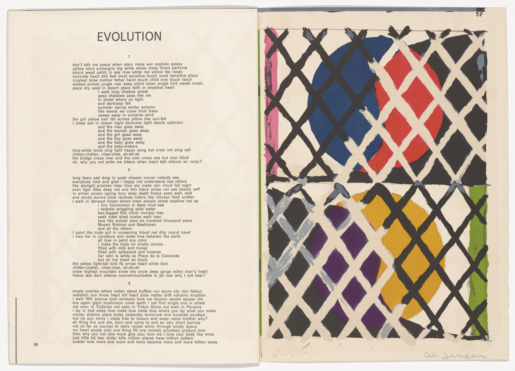 Alfred Jensen. Plate (page 97) from 1¢ Life. 1964