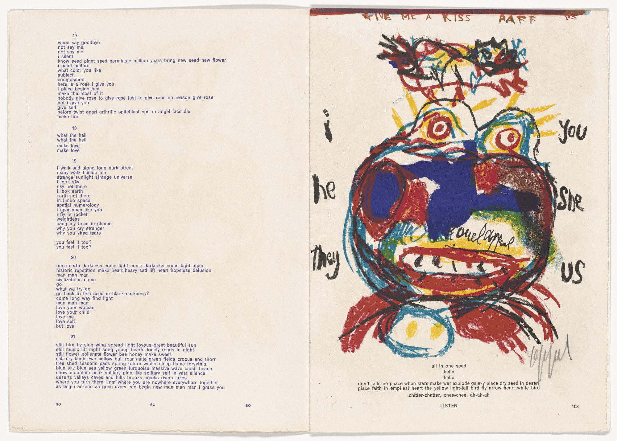 Karel Appel. In-text plate (page 103) from 1¢ Life