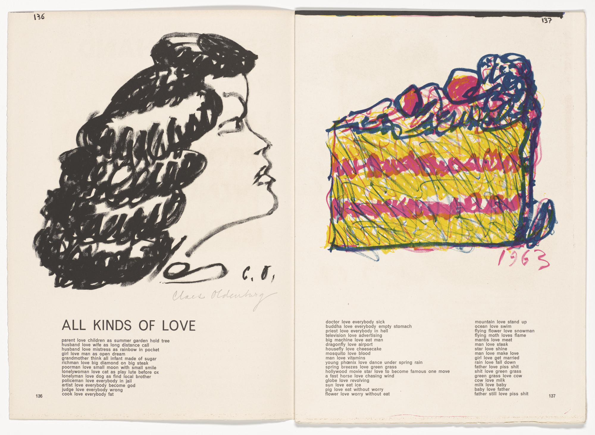 アート・デザイン・音楽 Printed Stuff: Claes Oldenburg 1958-1996 Claes Oldenburg. Double page headpiece (pages 136 and 137