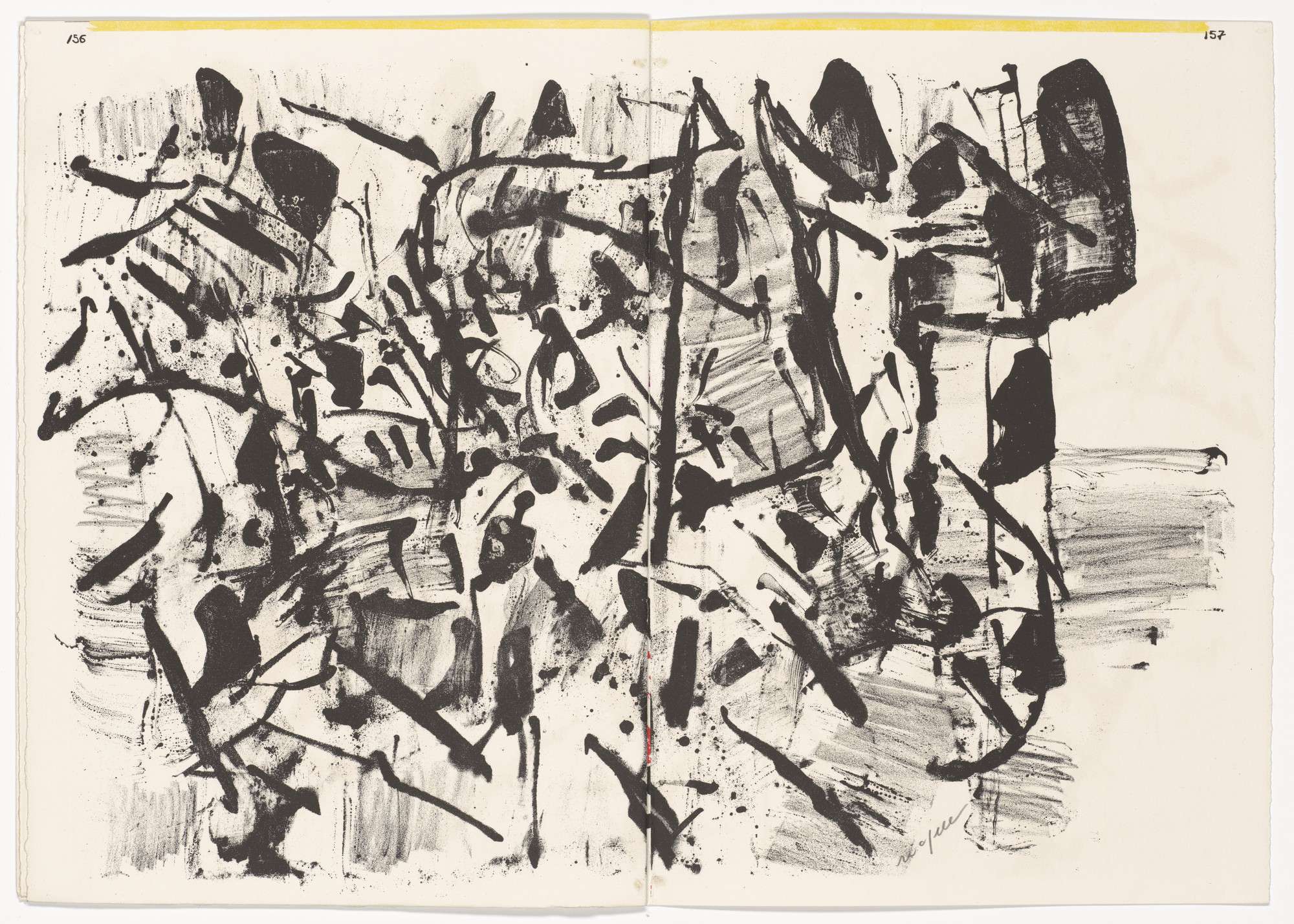 Jean Paul Riopelle. Double page plate (pages 156 and 157) from 1¢ Life. 1964