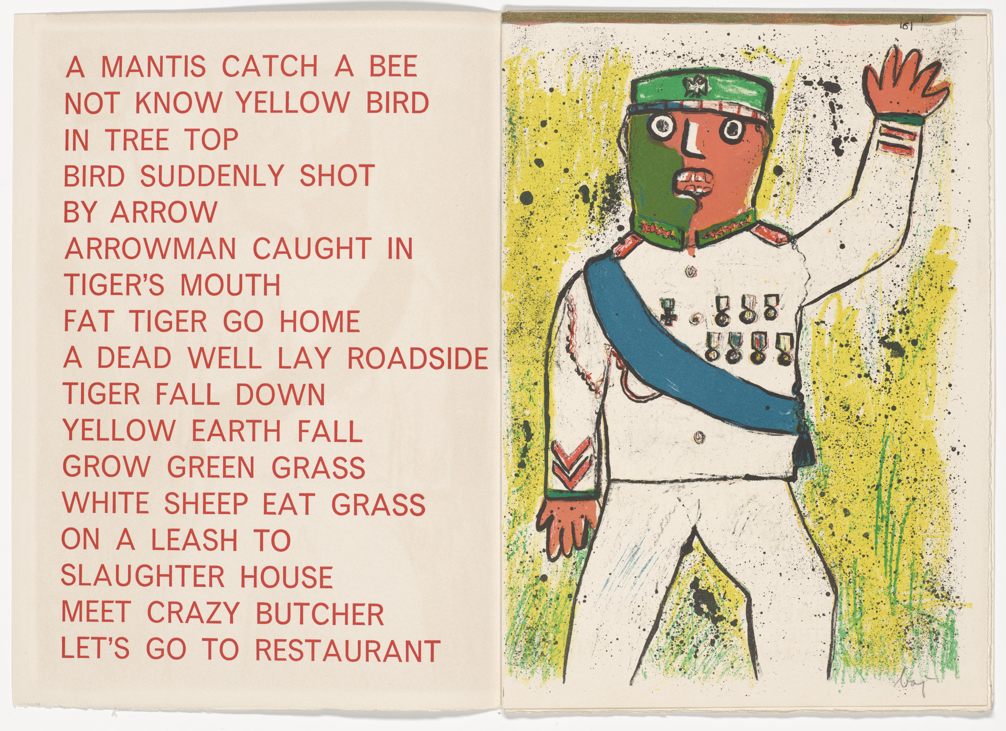 Enrico Baj. General (plate, page 161) from 1¢ Life. 1964
