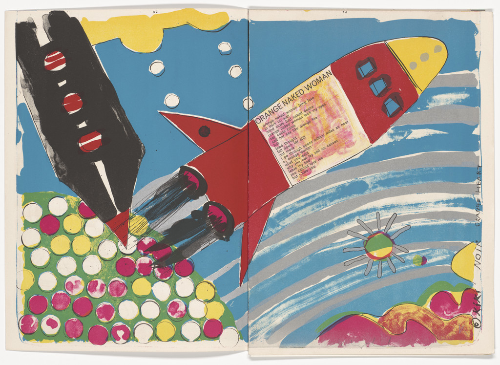 Noir Orange Heart (double page in-text plate, pages 40 and 41) from 1¢ Life, Kiki Kogelnik, 1964