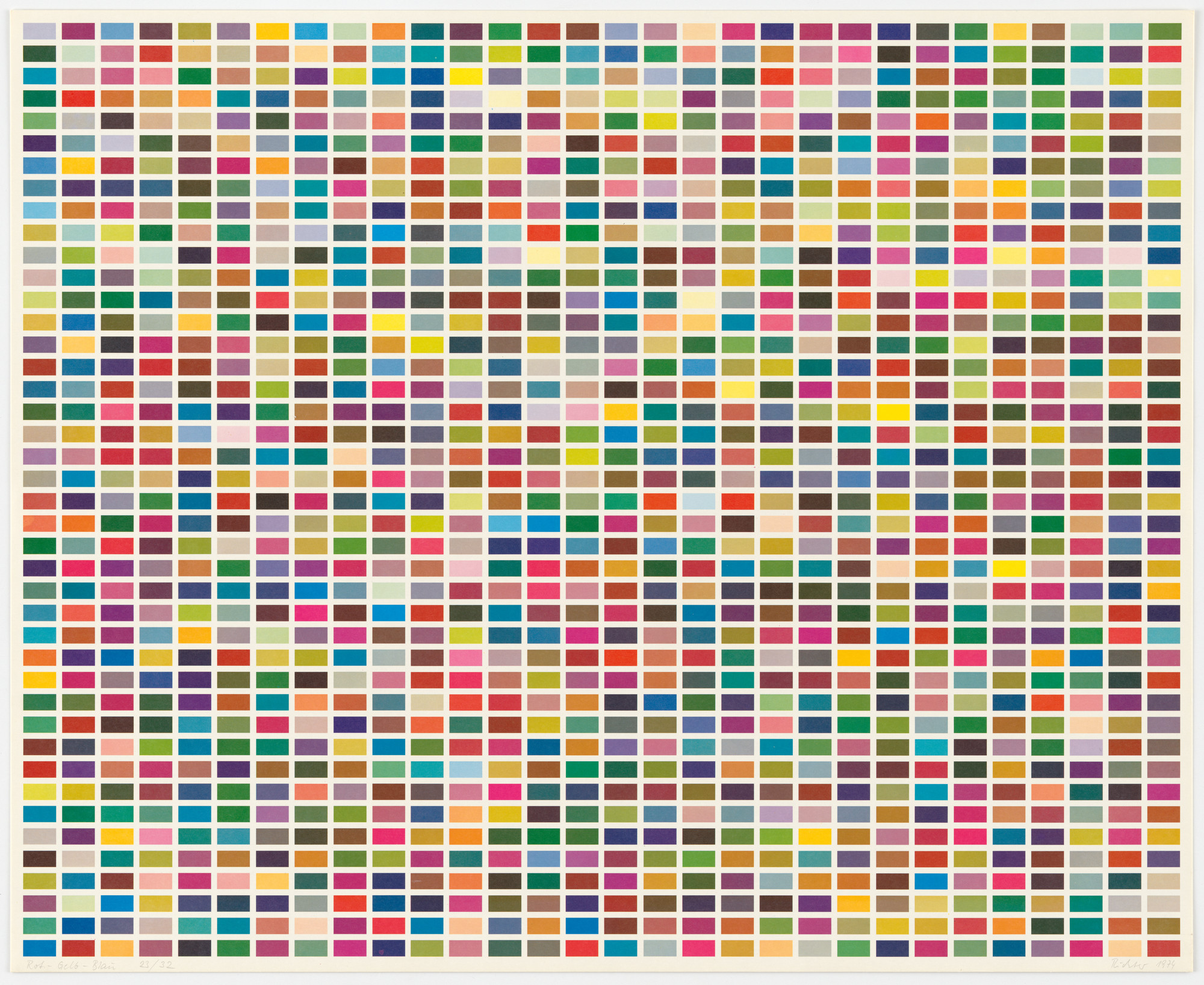 Gerhard Richter. Yellow-Red-Blue (Gelb-Rot-Blau) from Color Fields: 6 Arrangements of 1260 Colors (Farbfelder: 6 Anordnungen von 1260 Farben)
