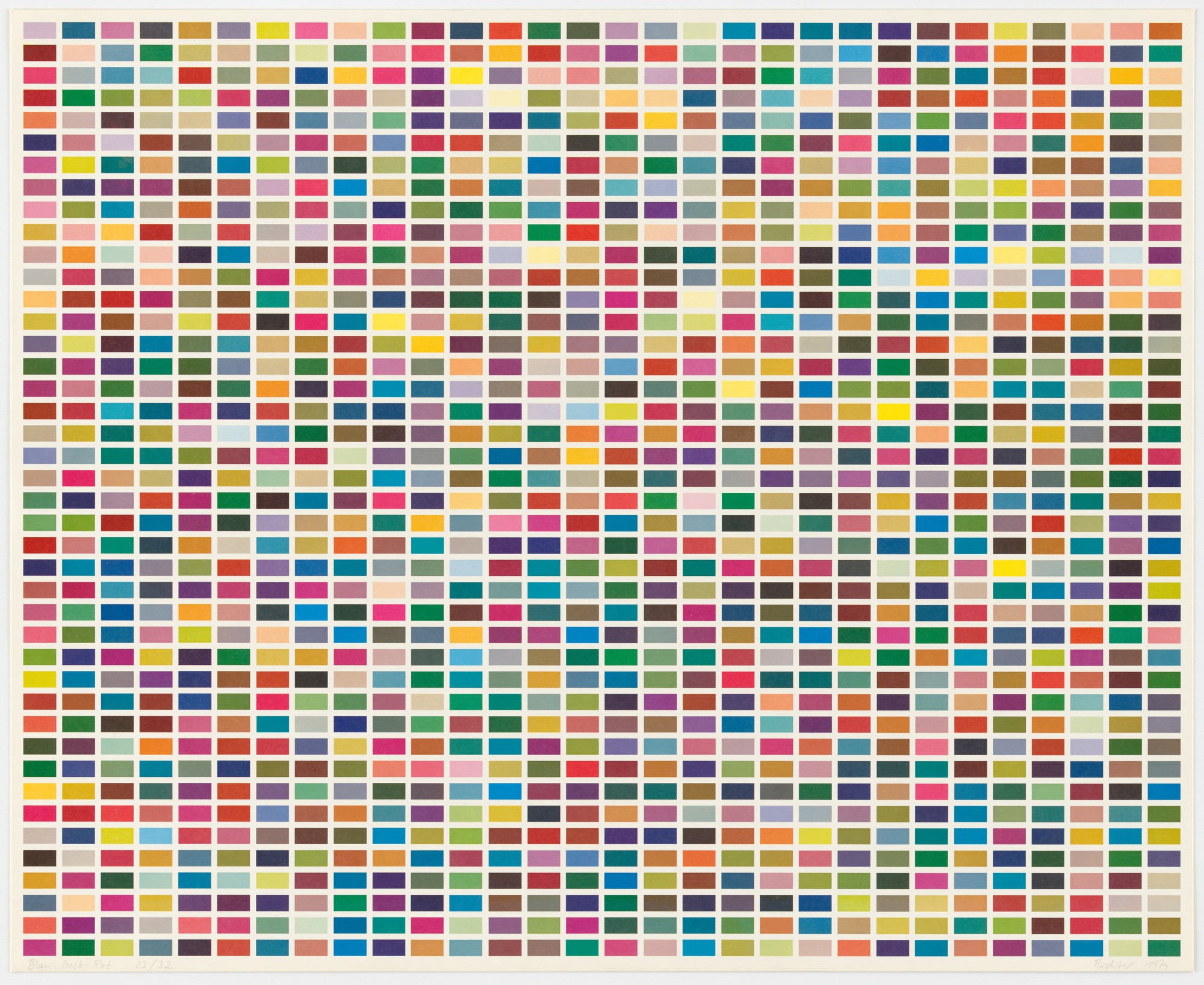 Gerhard Richter. Red-Blue-Yellow (Rot-Blau-Gelb) from Color Fields: 6 Arrangements of 1260 Colors (Farbfelder: 6 Anordnungen von 1260 Farben)