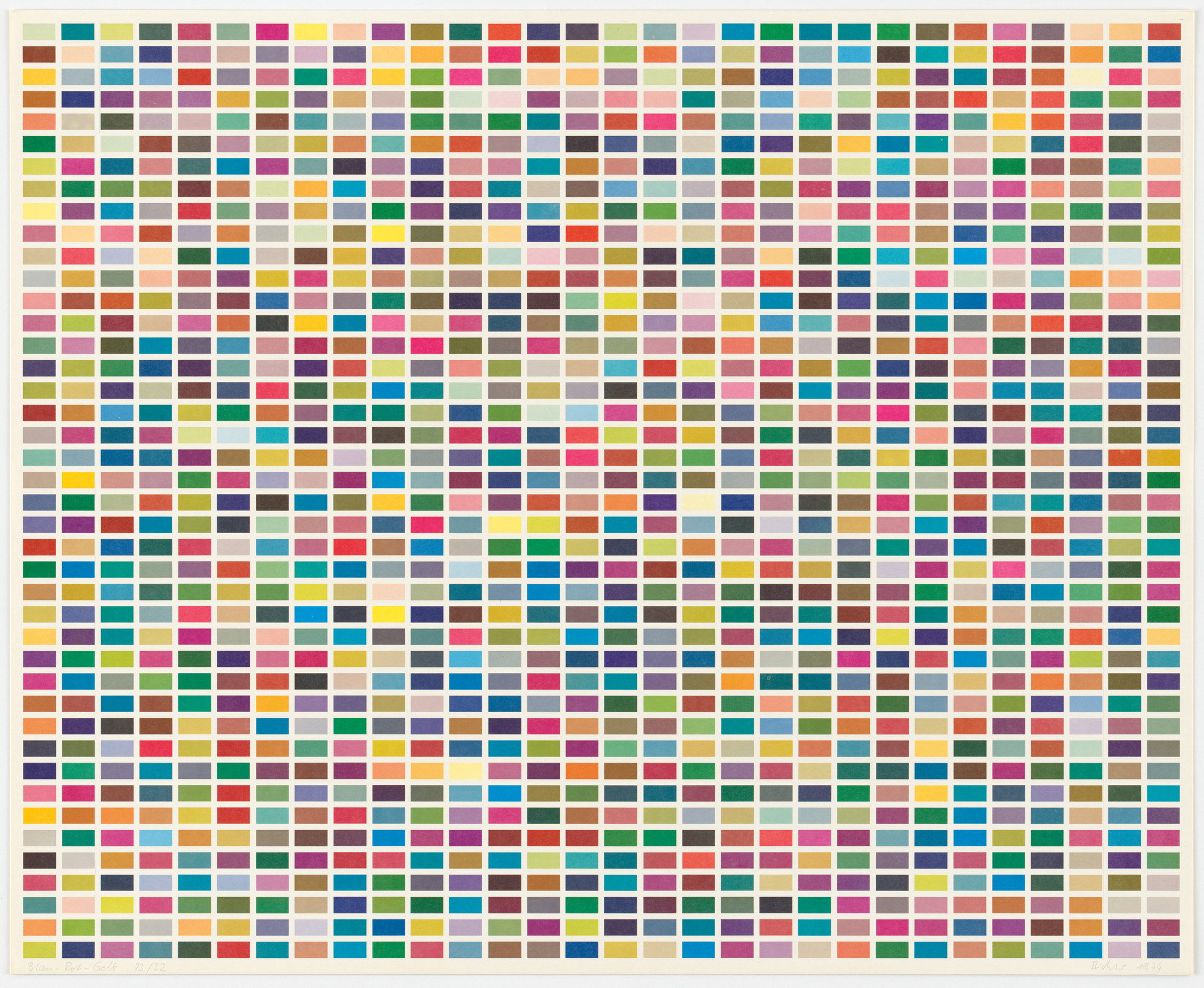 Gerhard Richter. Yellow-Blue-Red (Gelb-Blau-Rot) from Color Fields: 6 Arrangements of 1260 Colors (Farbfelder: 6 Anordnungen von 1260 Farben)