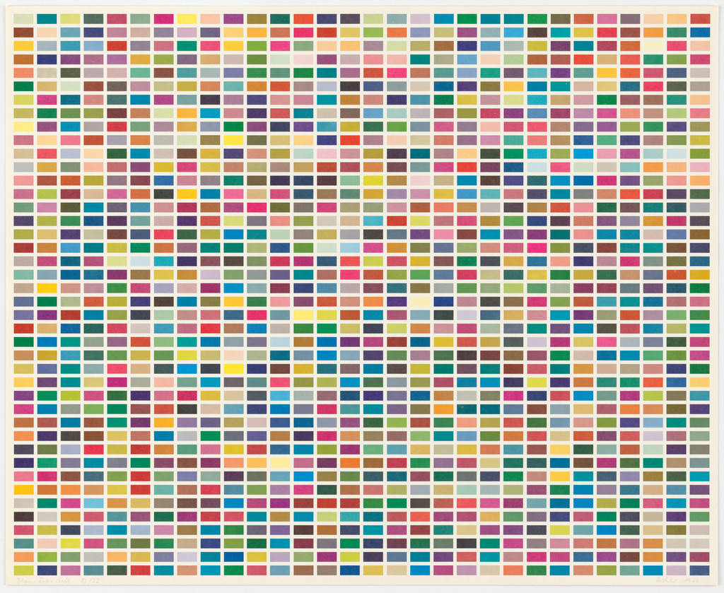 Yellow-Blue-Red (Gelb-Blau-Rot) from Color Fields: 6 Arrangements of 1260 Colors (Farbfelder: 6 Anordnungen von 1260 Farben), Gerhard Richter, 1974