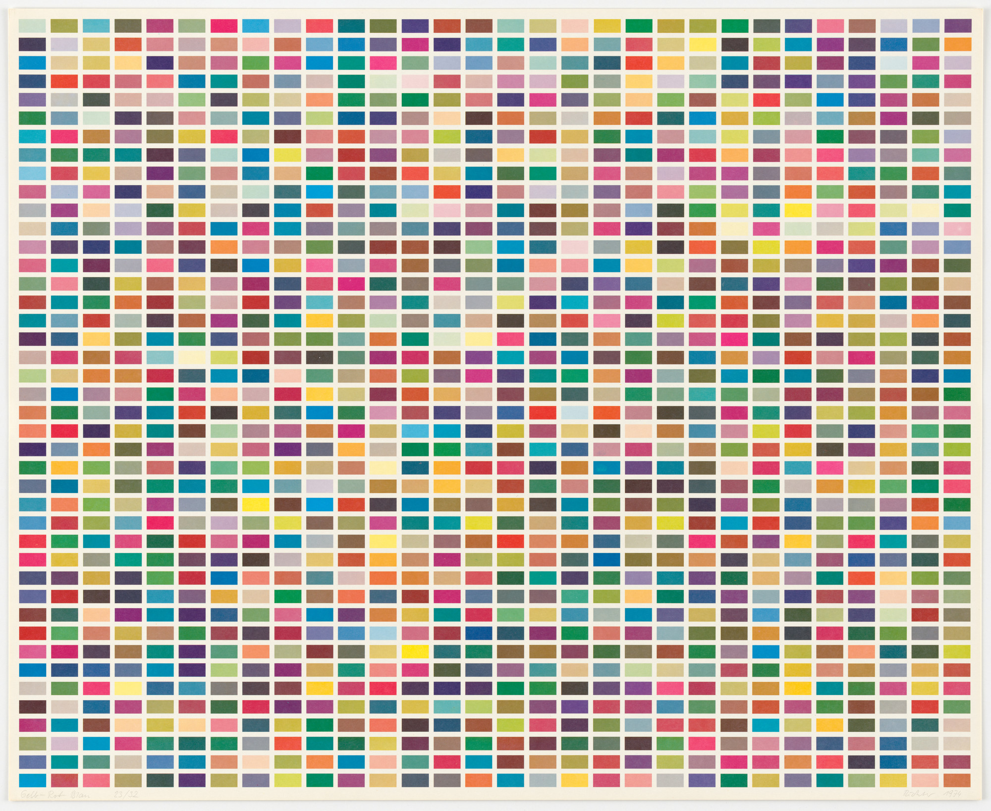 Gerhard Richter. Red-Yellow-Blue (Rot-Gelb-Blau) from Color Fields: 6 Arrangements of 1260 Colors (Farbfelder: 6 Anordnungen von 1260 Farben)