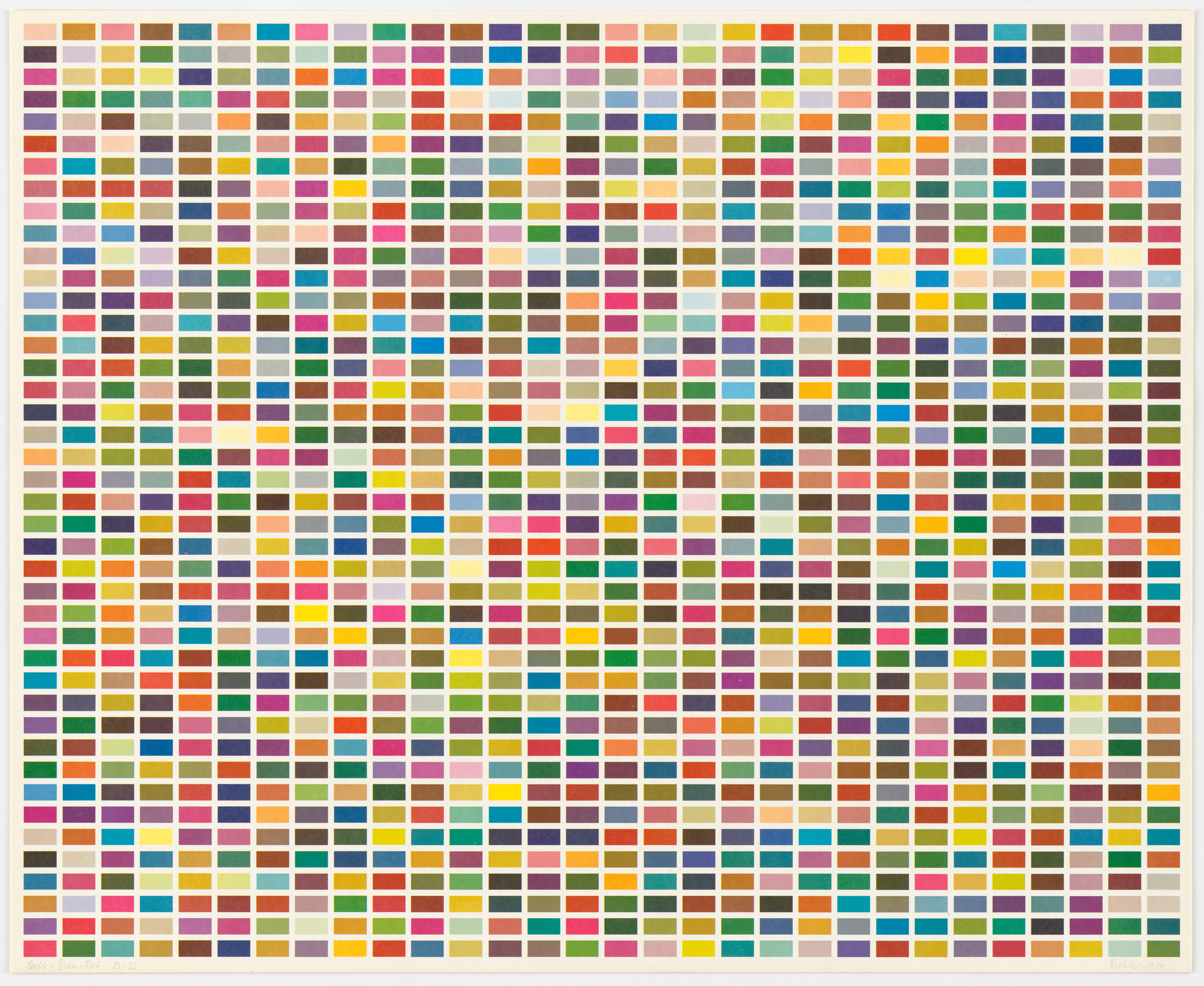 Gerhard Richter. Blue-Yellow-Red (Blau-Gelb-Rot) from Color Fields: 6 Arrangements of 1260 Colors (Farbfelder: 6 Anordnungen von 1260 Farben)