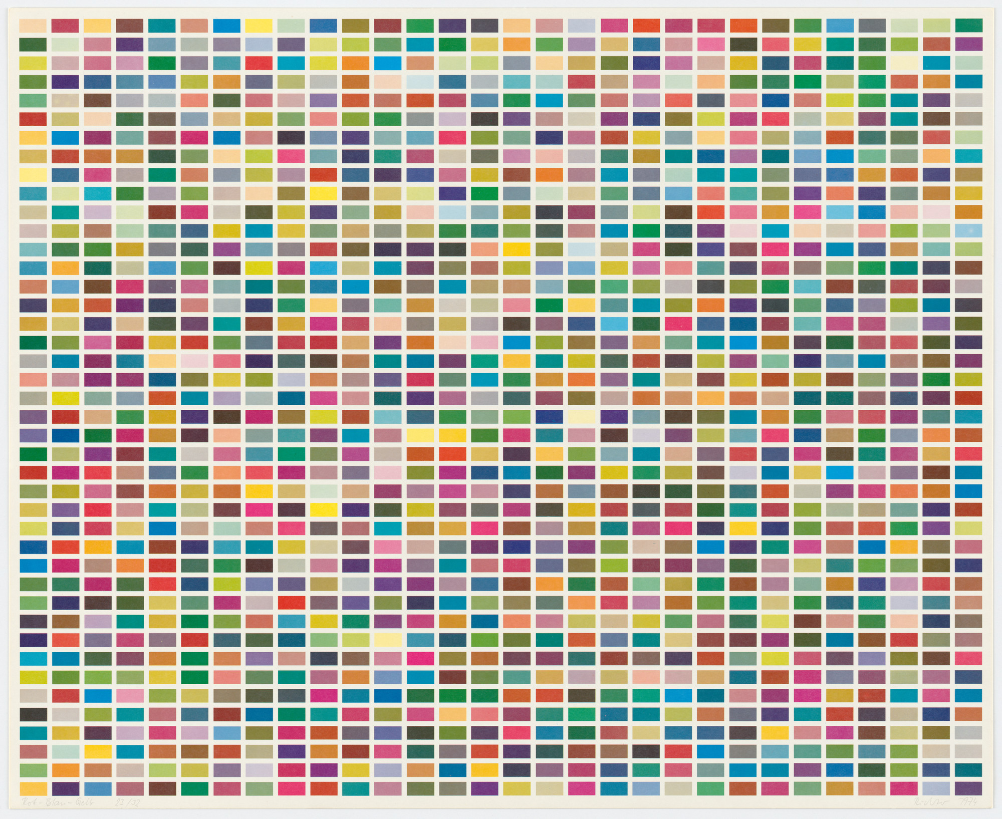 Gerhard Richter. Blue-Red-Yellow (Blau-Rot-Gelb) from Color Fields: 6 Arrangements of 1260 Colors (Farbfelder: 6 Anordnungen von 1260 Farben)